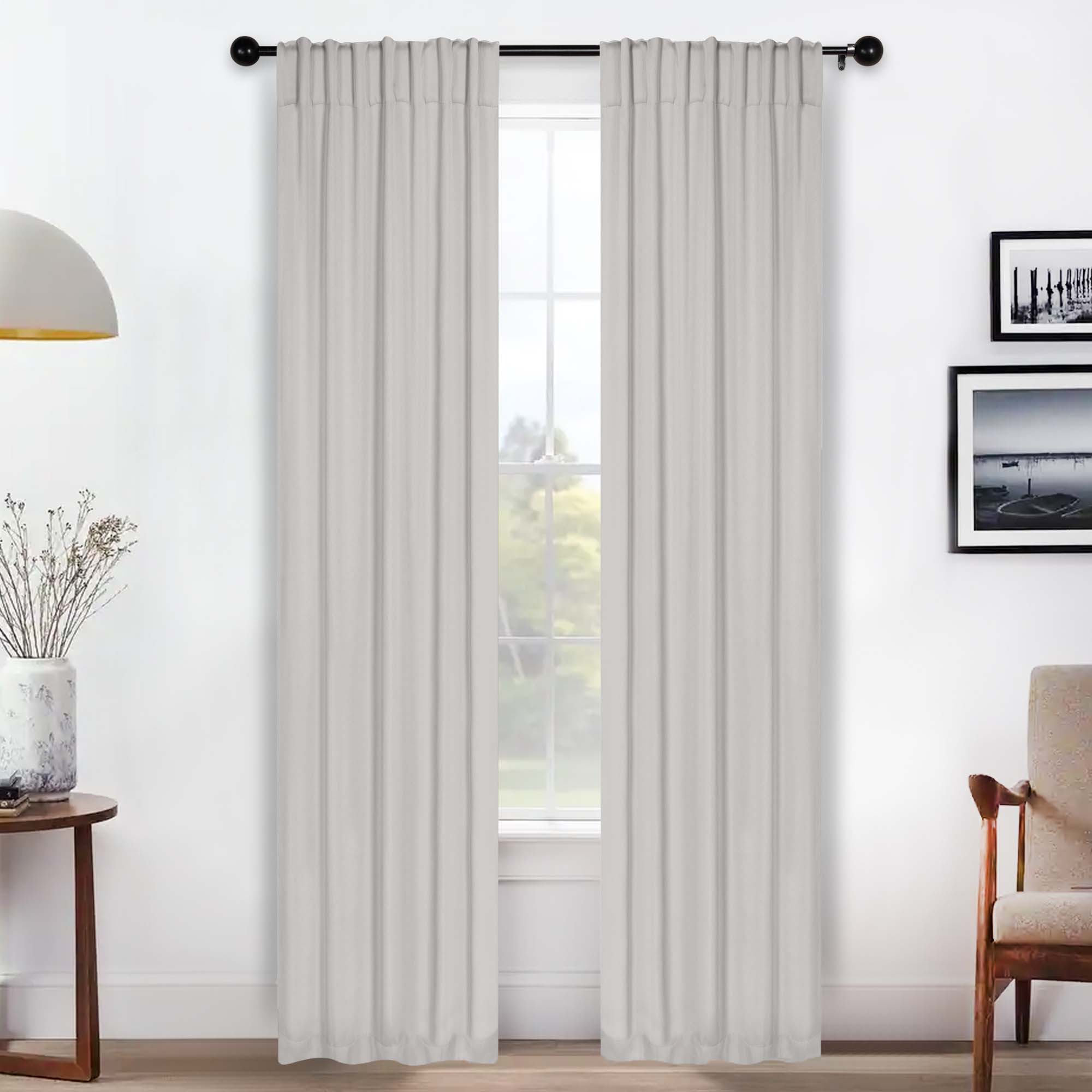 Blackout Curtains for Bedroom - Solid Room Darkening Back Tabs Window Drapes, Set of 2 Panels - Perfect for Nursery, Home Theater & Light Sleepers