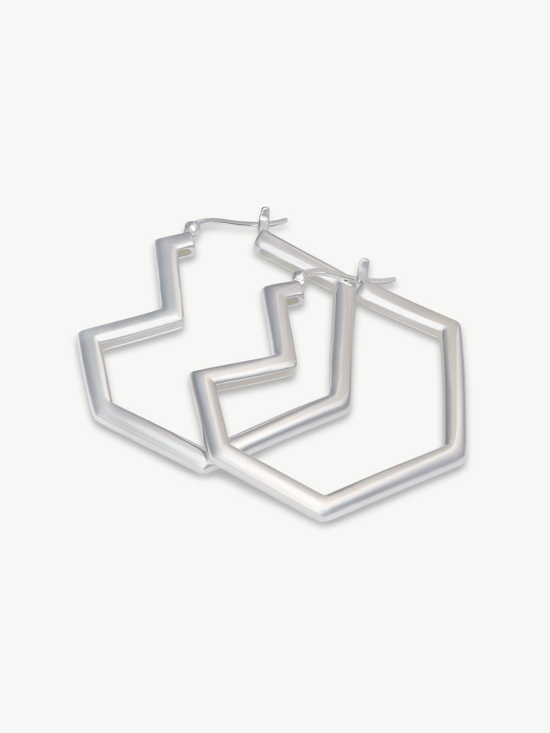 Daryl Large Hoops Earrings for Women - 925 Sterling Silver Chunky Hoop Earrings - Trendy Statement Jewelry for Parties, Weddings & Everyday Wear