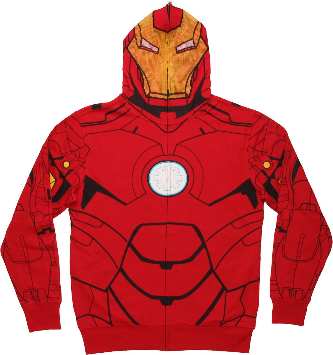 Iron Man Zip Up Hoodie - Marvel Avengers Superhero Cosplay Costume for Men & Women - Perfect for Halloween, Comic Con & Casual Wear