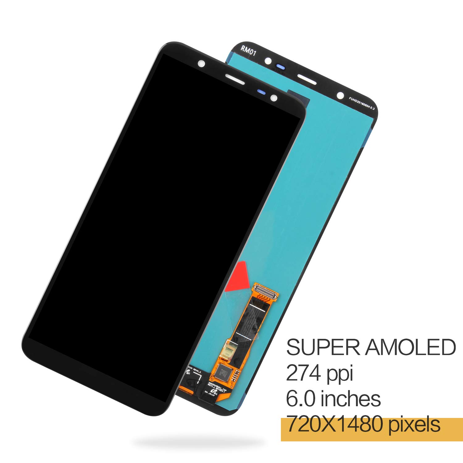 Original Samsung Galaxy J8 2018 J810 J810F J810M J810FDS AMOLED LCD Screen Replacement - Full Display Touch Digitizer Glass Panel Assembly - DIY Repair Kit for Cracked or Damaged Screens - Perfect for Home, Office or Travel Use
