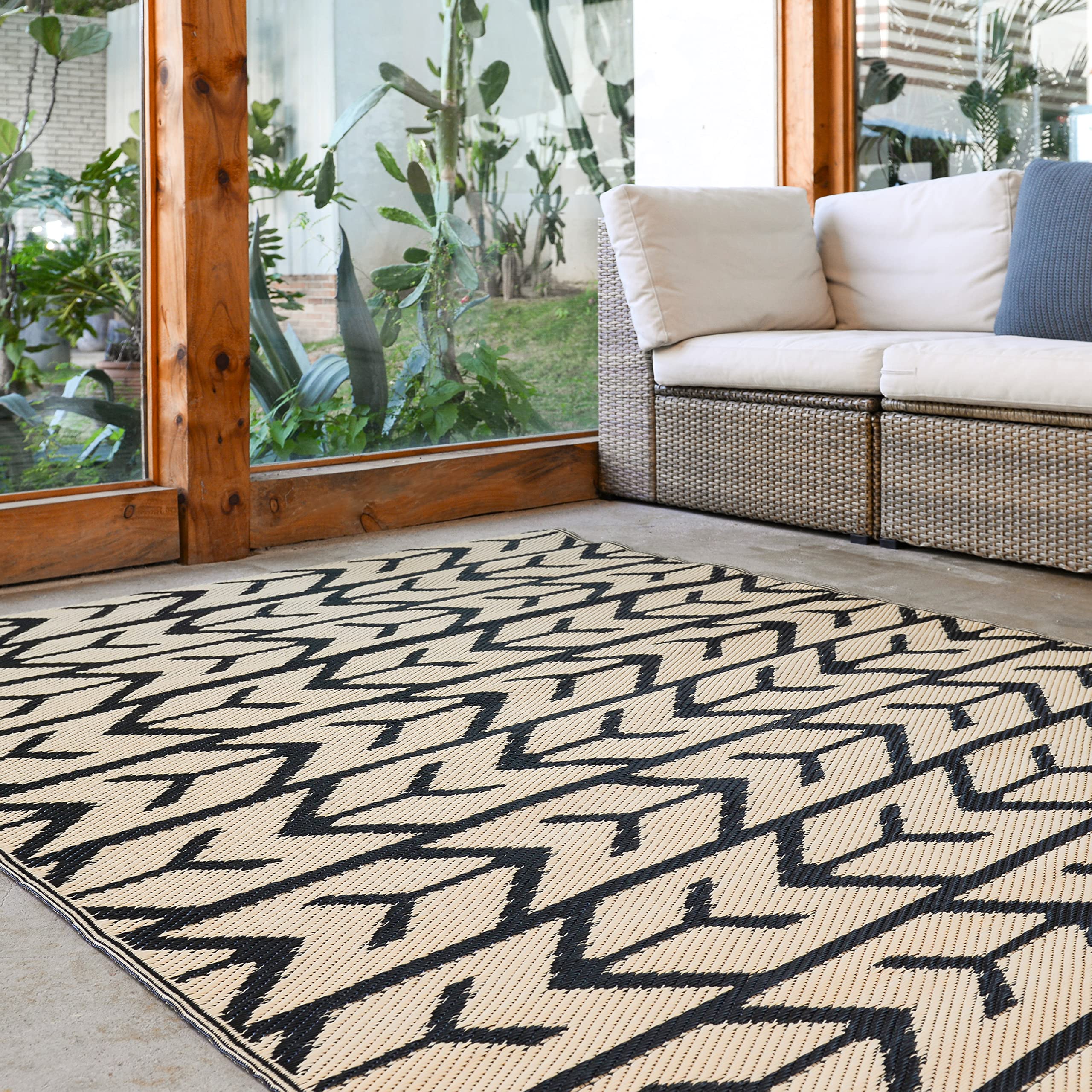 Green Elephant 9x12 FT Waterproof Outdoor Patio Rug - Recycled Plastic RV & Camping Mat for Deck, Porch, Backyard - Perfect for Picnics, Beach Trips & Outdoor Gatherings