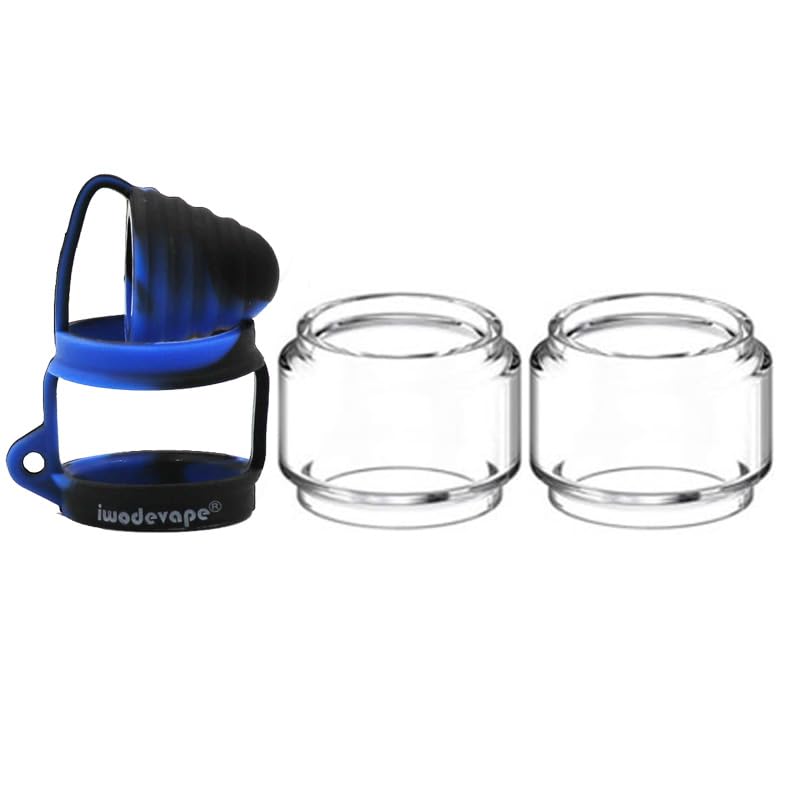WratryParts - 3-in-1 Replacement Dust Cap for Thunderhead Creations Blaze Solo RTA - Black & Blue Top Cap - Perfect for Vape Tank Protection & Travel Storage