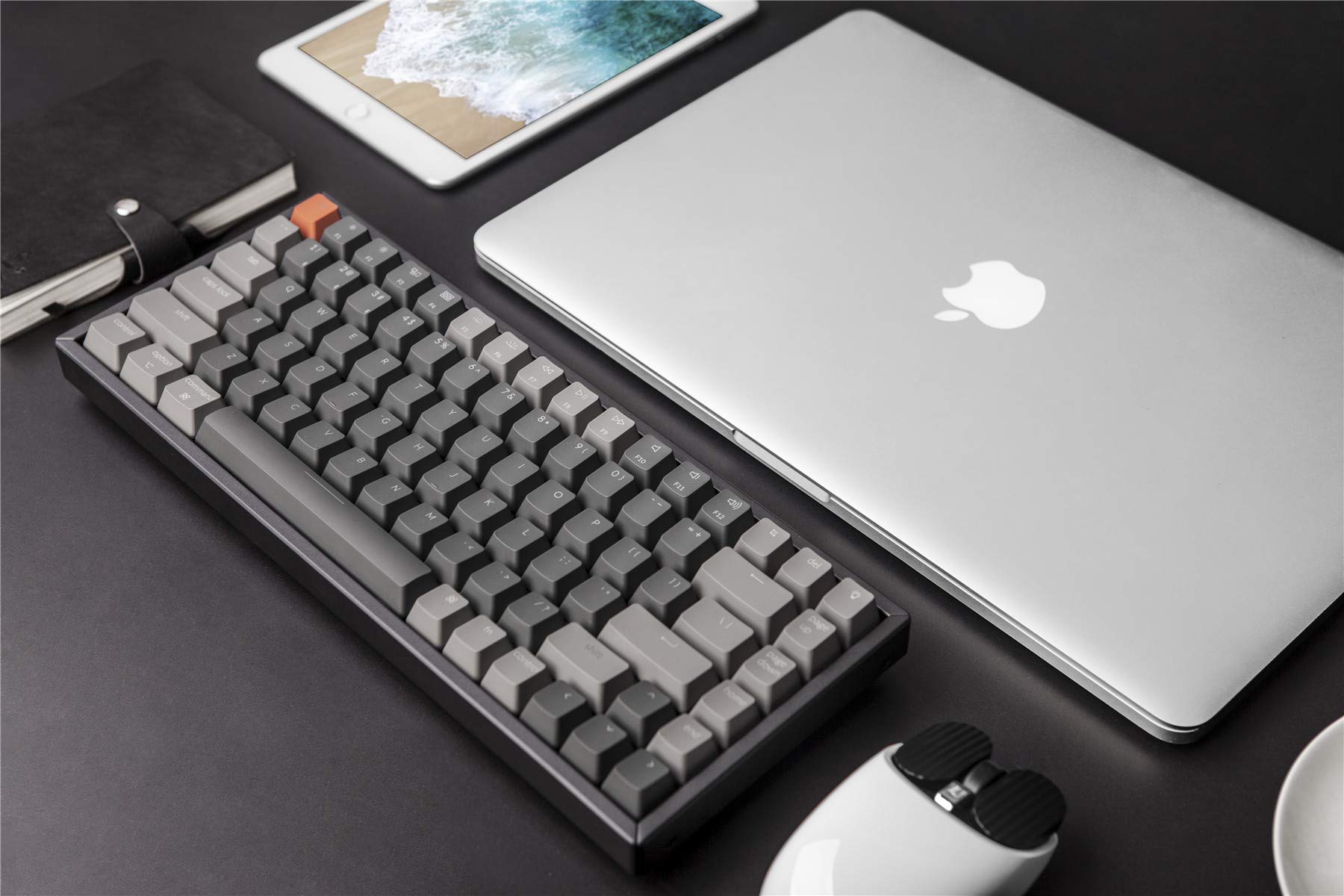 Keychron K2 V2 Wireless Mechanical Keyboard - 75% Compact Layout, Bluetooth/USB-C Wired, RGB Backlit, NKRO, Aluminum Frame for Mac/Windows (Gateron G Pro Brown Switch) - Perfect for Gaming, Office Work & Programming