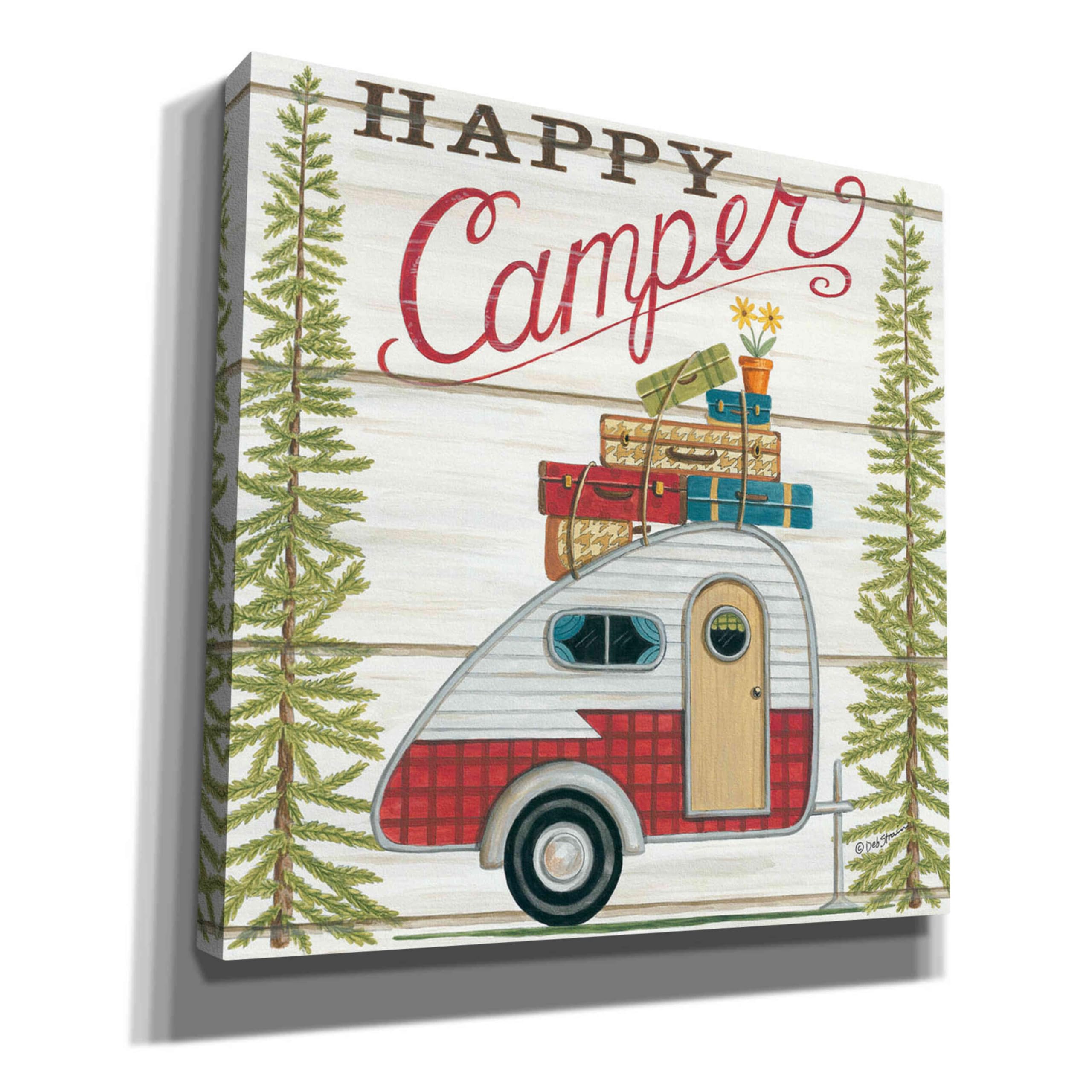 Epic Graffiti 'Happy Camper' by Deb Strain - 37x37 Inch Canvas Wall Art for Living Room, Bedroom & Office Decor - Vibrant Modern Home Decorations