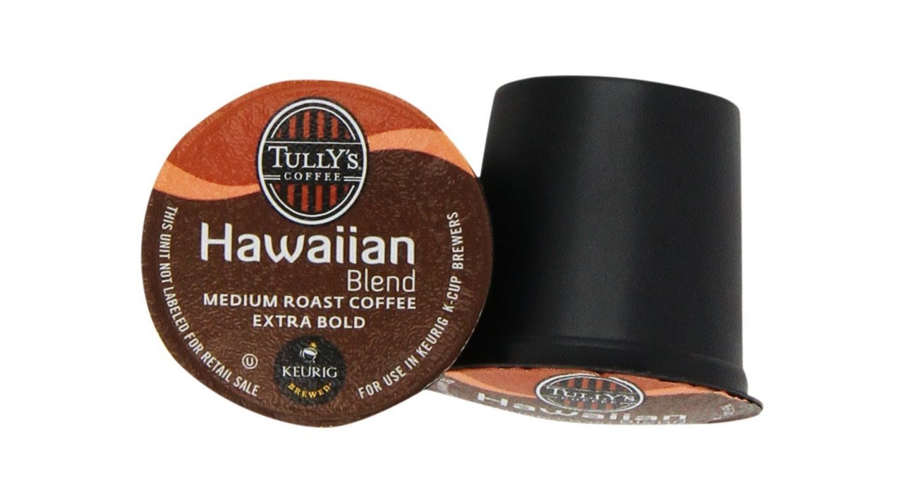 Tully's Coffee Hawaiian Blend K-Cups - Medium Roast Coffee Pods for Keurig Brewers | Perfect for Breakfast, Office & Home Use