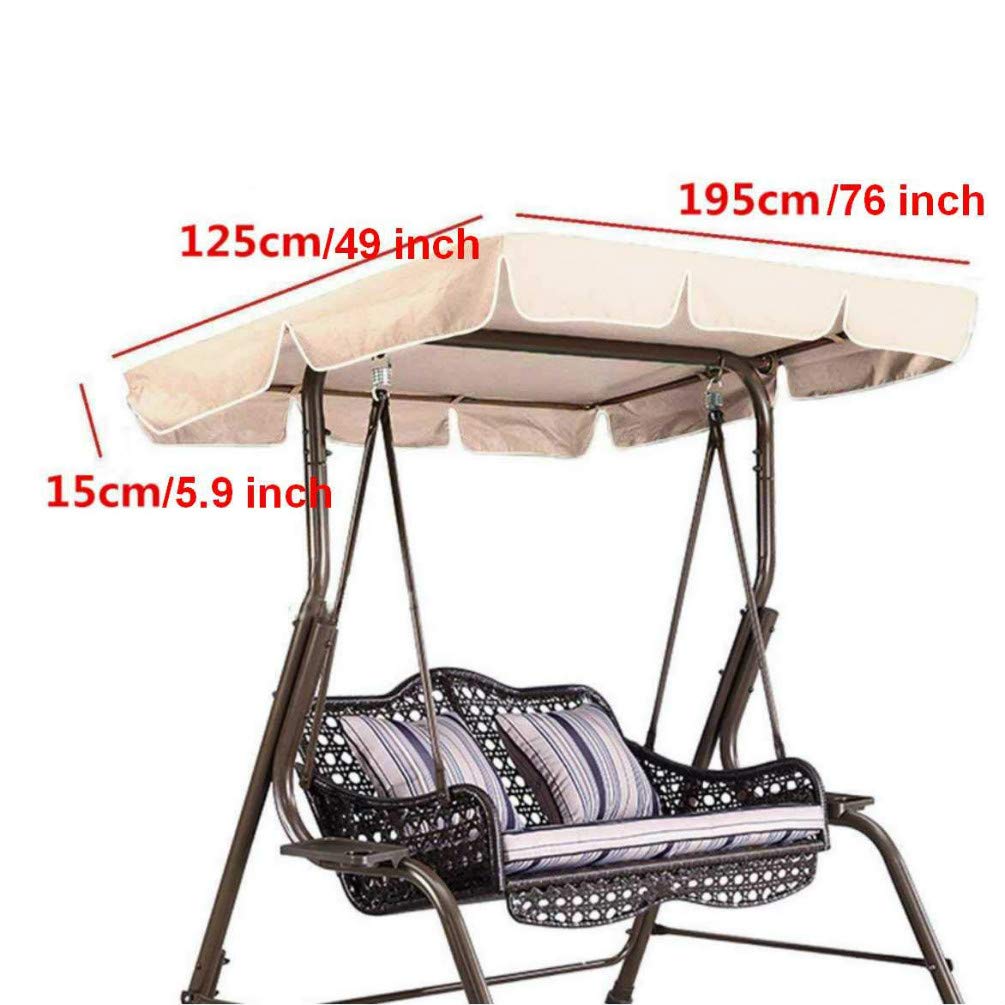 **Waterproof Patio Swing Canopy Replacement Cover - Heavy Duty Dustproof Porch Swing Top for Outdoor Furniture - Perfect for Backyard, Garden, and Deck Protection**