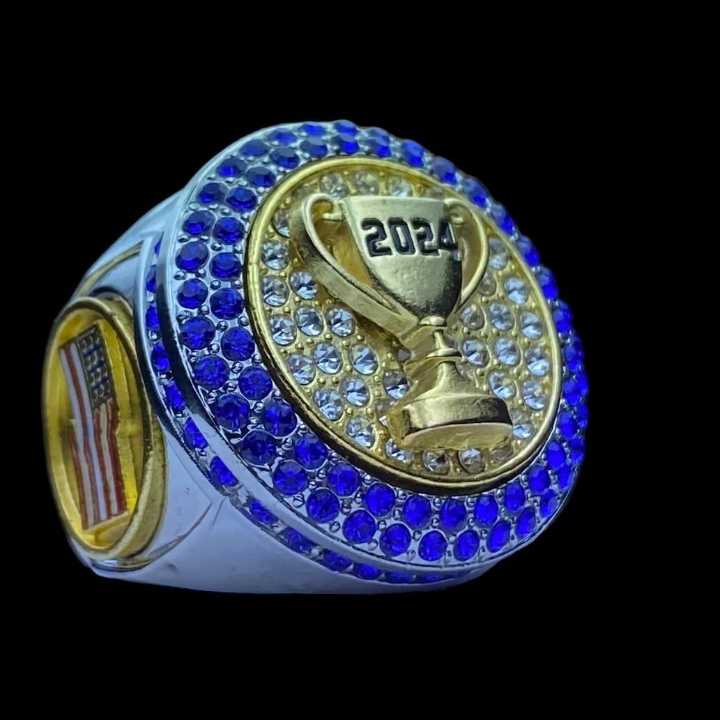 1 or 10 Pack 2024 Championship Trophy Ring - Award Gift for Tournament, League Champion, MVP & GOAT Winners - Perfect for Sports Awards, Graduation Gifts & Championship Celebrations