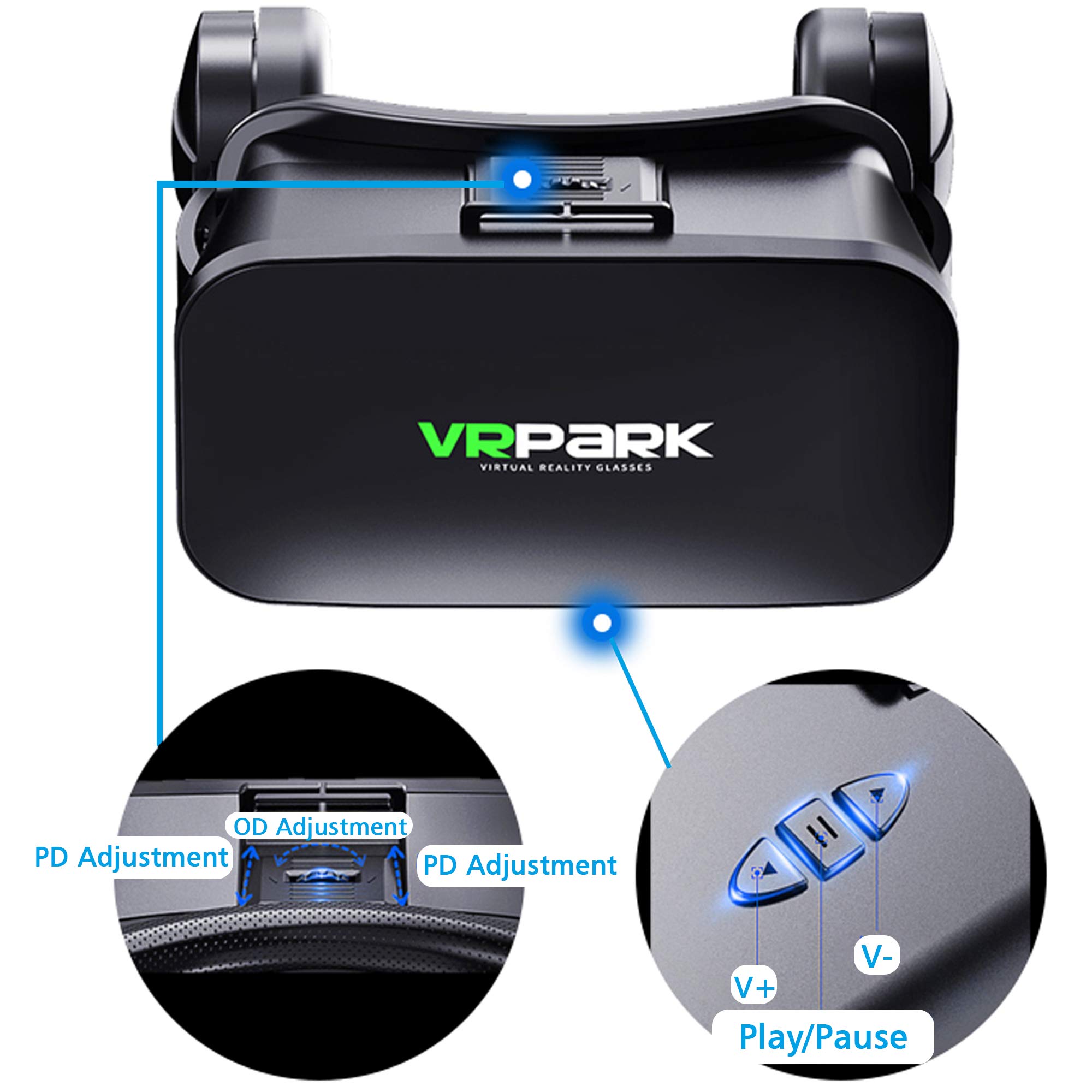 Best VR Headset for iPhone & Android - 120°FOV Virtual Reality Goggles with Stereo Sound | Comfortable Design for Mobile Gaming & 360° Movies | Compatible with 4.5-6 inch Smartphones | Perfect for Home Entertainment & Immersive Gaming Experience