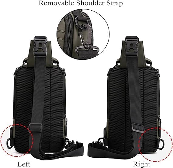 Waterproof Crossbody Sling Backpack with USB Charging Port for Men & Women - Travel, Hiking, Jogging, Gym, Picnic & Daily Use | SHOP N BUY Durable Unisex Shoulder Bag for Outdoor Activities, Commuting & Work
