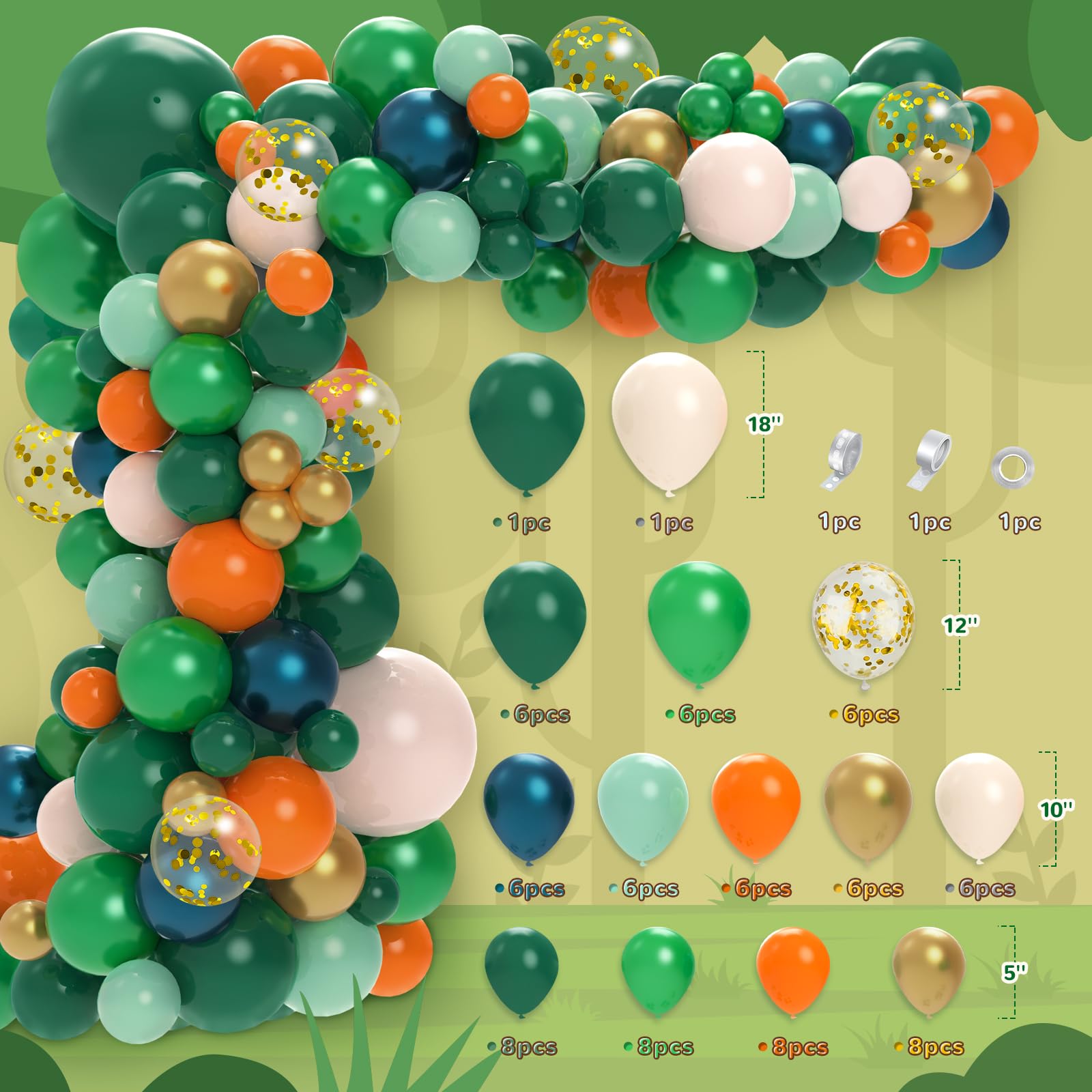 Dinosaur Birthday Party Decorations Kit - 113pcs Dino Themed Party Supplies with Balloons, Happy Birthday Banner & Backdrop for Boys Kids Baby Shower - Perfect for Jurassic Themed Birthday Parties & Dinosaur Lover Events