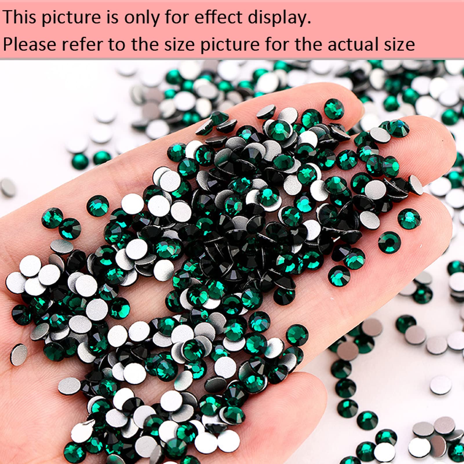 Dowarm 1440Pcs SS10 Flatback Nail Crystals - 2.8MM Glass Rhinestones for Nail Art, DIY Crafts, Dance Costumes & Jewelry Making | Non-Hotfix Adhesive Gems (SS10/2.8MM, Green Emerald) - Perfect for Manicures, Costume Design, Scrapbooking & Home Decor