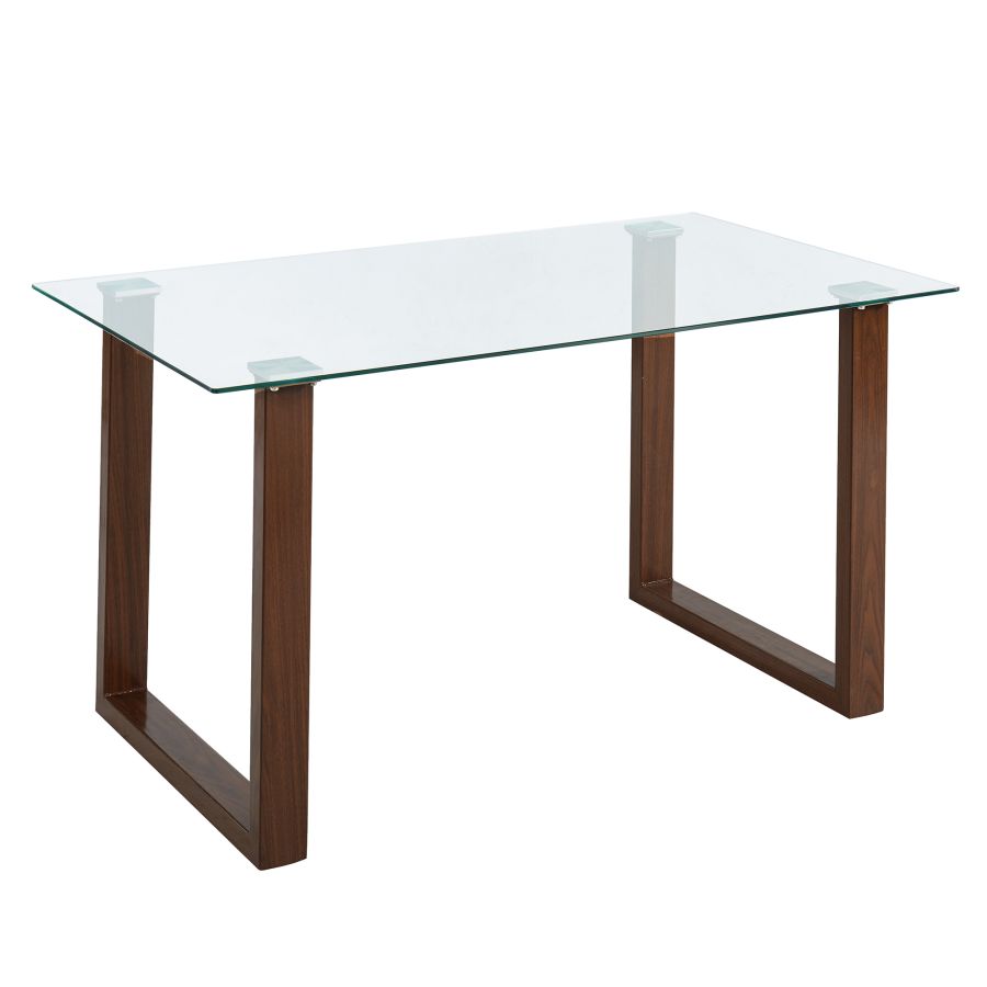 Premium Franco/Lyna 5-Piece Walnut Dining Set with Beige Upholstered Chairs - Perfect for Family Meals, Dinner Parties & Small Space Dining Rooms