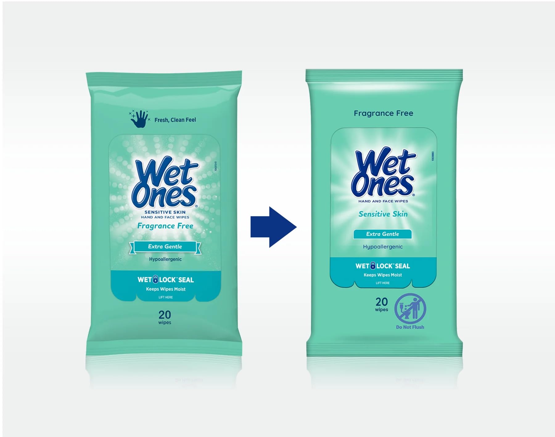 Wet Ones Antibacterial Hand Wipes - 20 Count (10 Packs) | Extra Gentle & Moisturizing | On-The-Go Hygiene for Travel, Office, School & Home Use