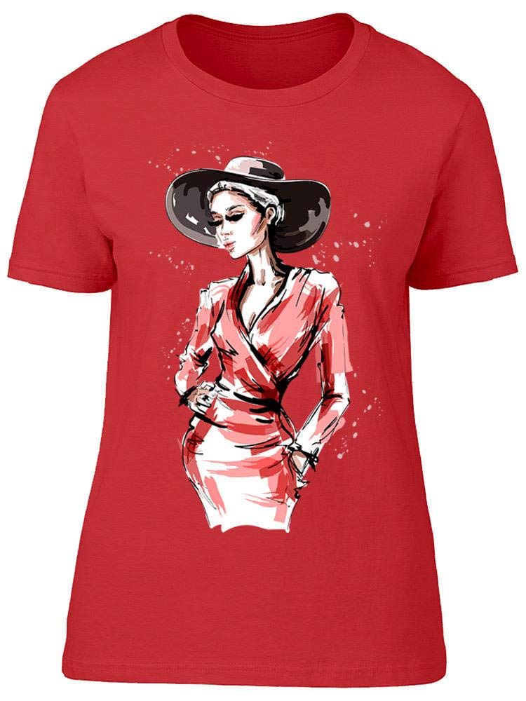 Stylish Red Dress T-Shirt for Women - Trendy Casual Tee for Everyday Wear, Outings & Social Events