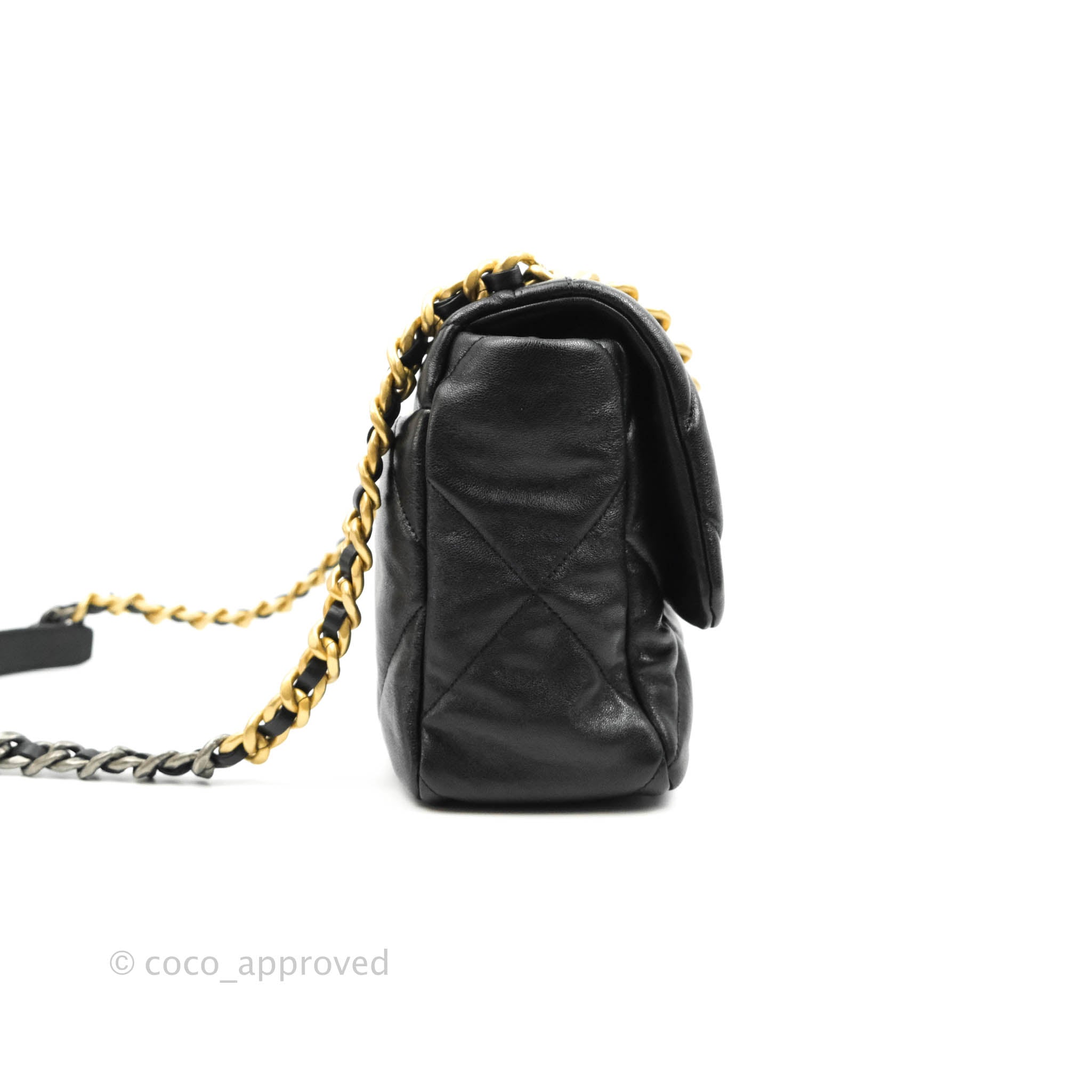 Chanel 19 Medium Flap Bag in Black Goatskin Leather with Mixed Hardware - Luxury Handbag for Women, Perfect for Work, Evening Events & Everyday Use