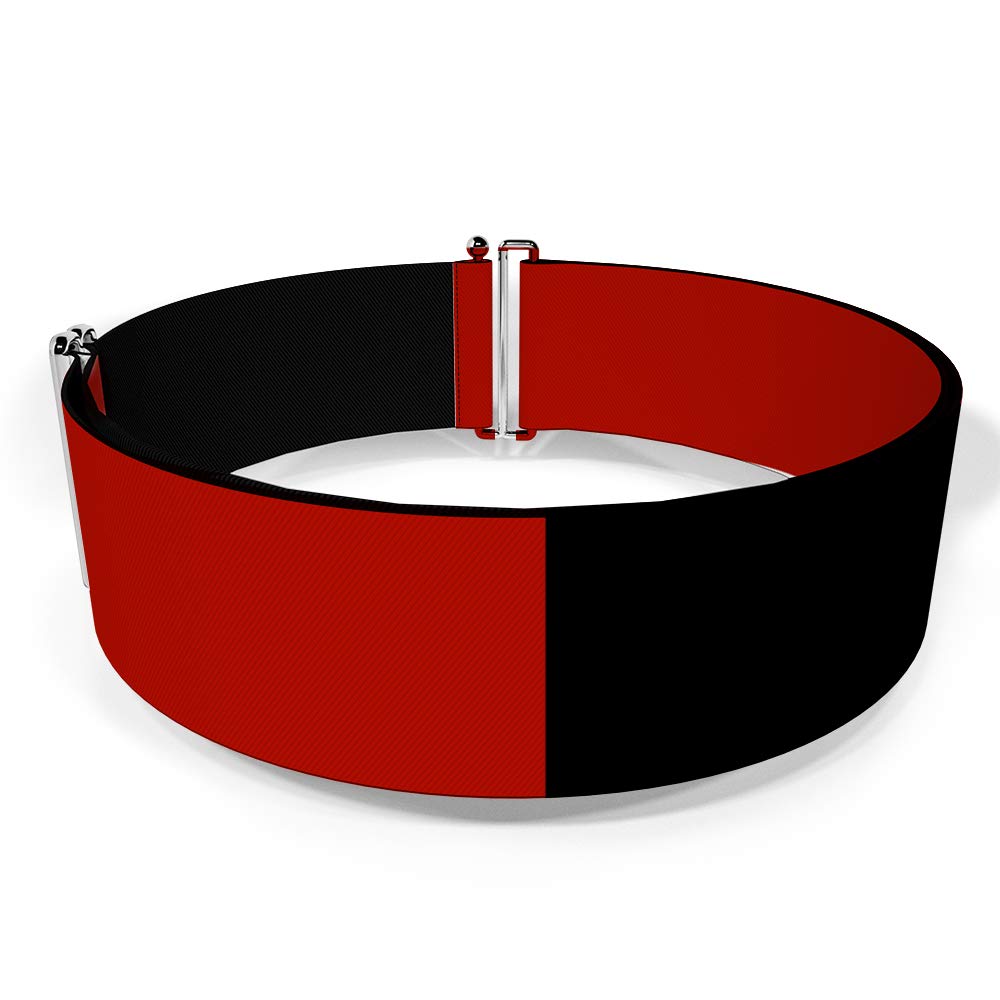 DC Comics Harley Quinn Diamond Split Red Black Adjustable Belt - 3.0 Inch Wide Cinch Waist Belt for Cosplay, Comic Con & Halloween Costume Accessories