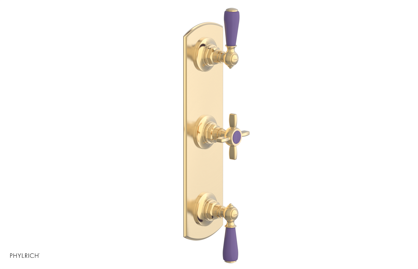 Jamestown Thermostatic Shower Valve with Dual Volume Control - Purple Accented Bathroom Fixture for Modern & Luxury Showers