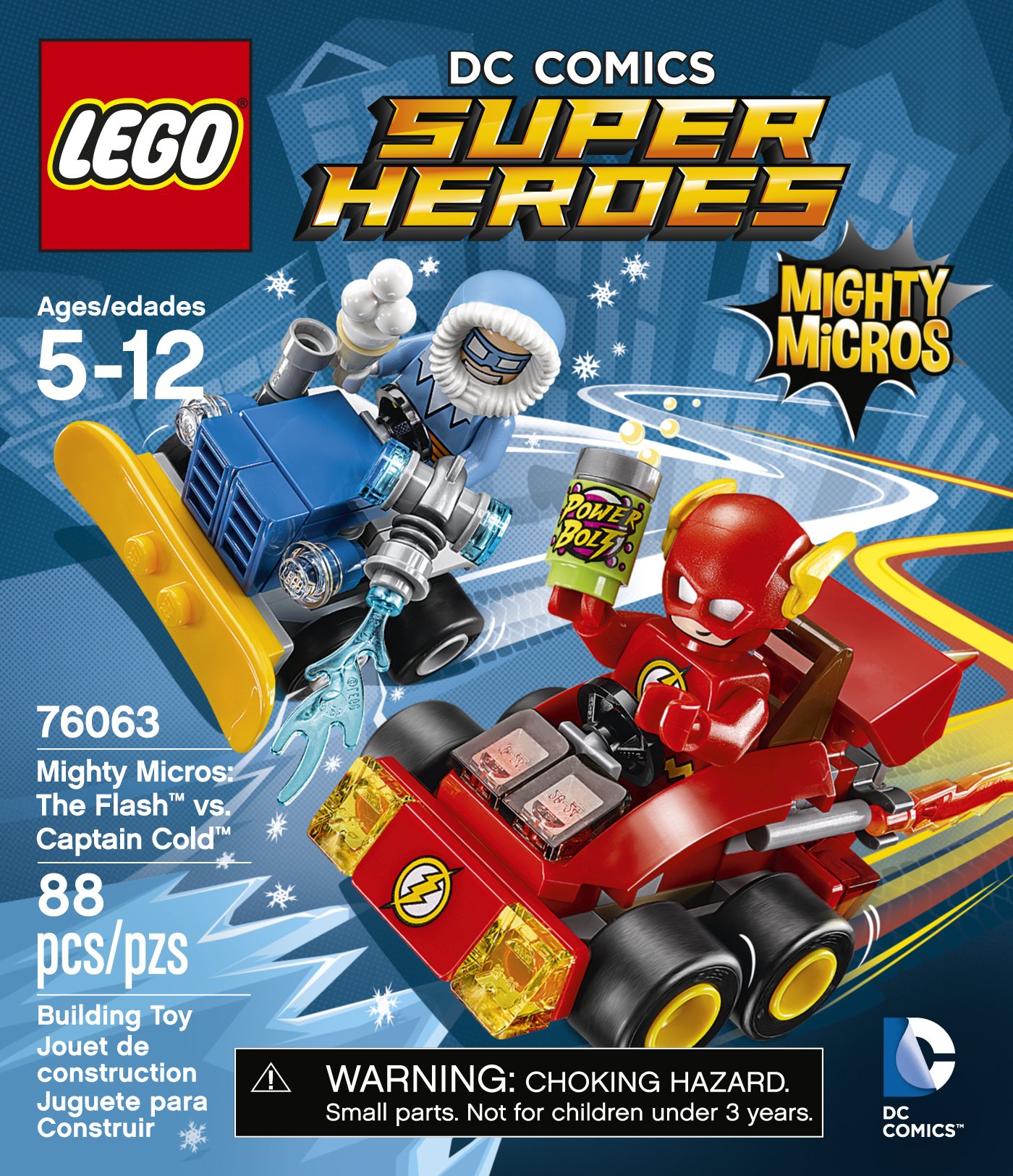 LEGO Super Heroes Mighty Micros The Flash vs Captain Cold Building Kit 76063 (88 Pieces) - Fun Superhero Toy for Kids, Creative Play & Collectible Gift for DC Comics Fans