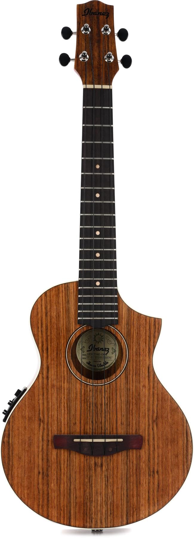 Ibanez UEWT14E Tenor Ukulele with Built-in Electronics & Cutaway - Natural Finish | Perfect for Live Performances, Recording & Traveling Musicians