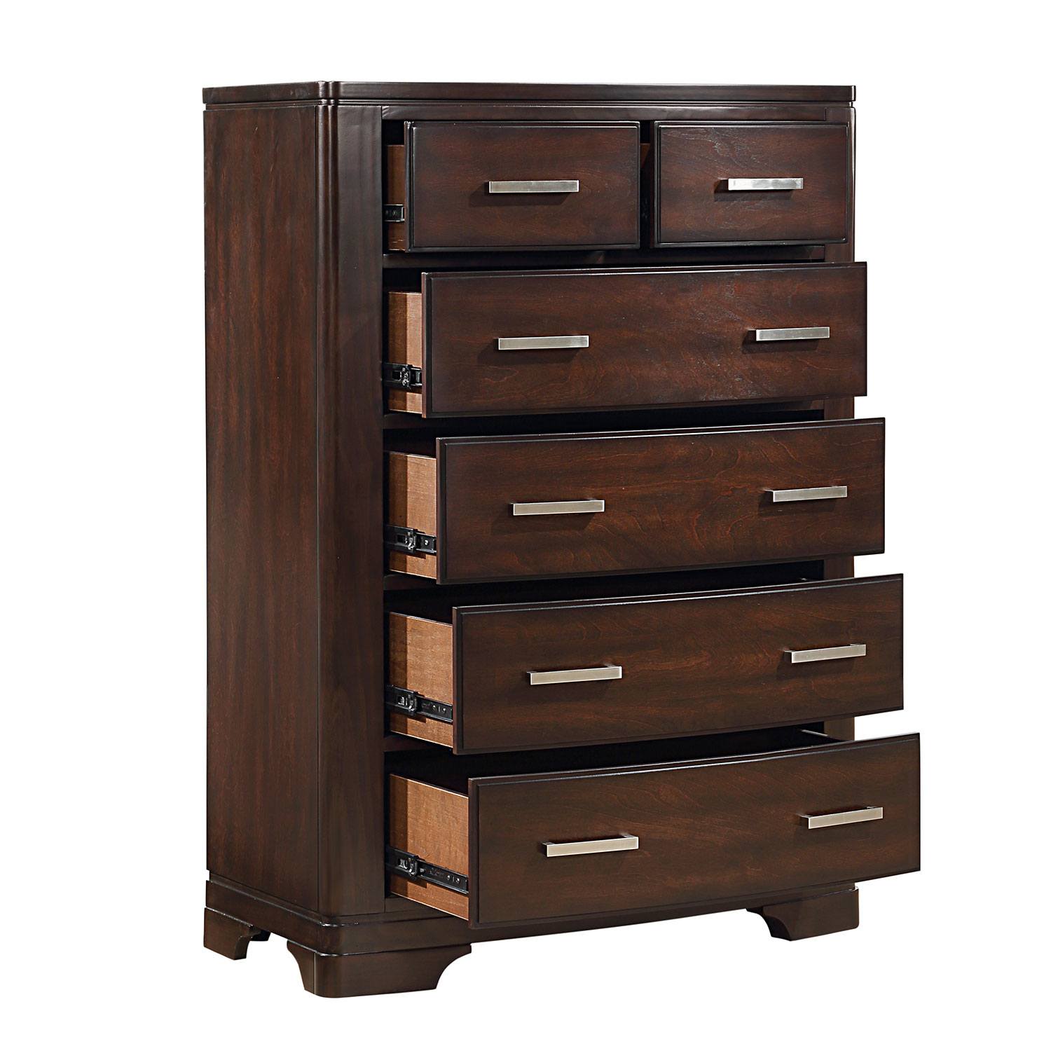 Arista 6 Drawer Chest - Solid Wood Dresser with Cherry Finish for Bedroom Storage & Organization | Perfect for Master Bedroom, Guest Room or Dorm Decor