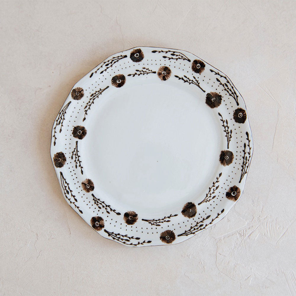 Hand Painted Round Porcelain Posy Plate - Elegant Floral Decor for Dining, Weddings & Home Decor | Perfect for Desserts, Appetizers & Gift Giving