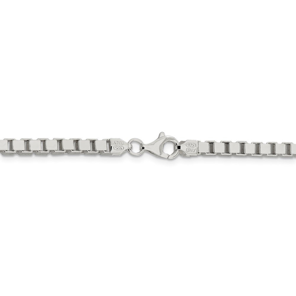 Solid 925 Sterling Silver 3.75mm Box Chain Necklace with Secure Lobster Clasp - Durable Fine Jewelry for Women & Men, Perfect for Everyday Wear, Gift Giving & Special Occasions