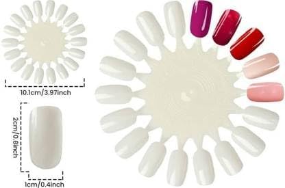 ADOERE 10 Palette Nail Tips Display Board - 20 Colors for Nail Art Practice & Swatching - Salon & Home Use