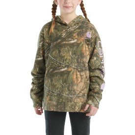 Youth Girls Long Sleeve Camo Graphic Sweatshirt - Mossy Oak Country DNA Print Hoodie for Teen Girls | Cozy Fall & Winter Fashion | School, Outdoor, Casual Wear
