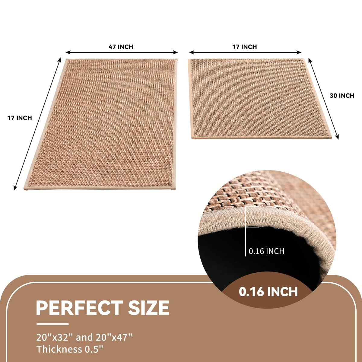 Non-Slip Washable Kitchen Rugs with Natural Rubber Backing - 17