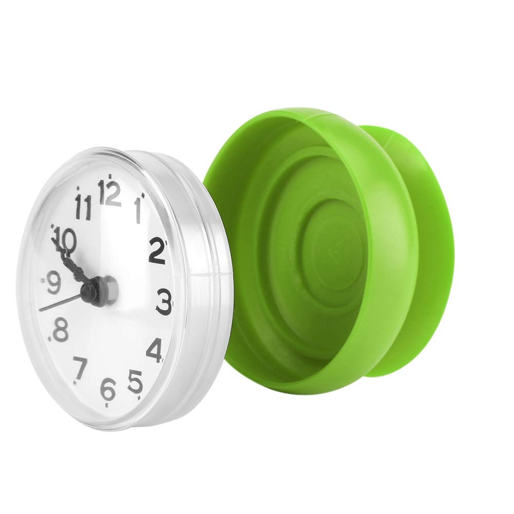 Waterproof Suction Wall Clock for Bathroom - Valentine's Gift for Kids & Friends (Green) - Perfect for Shower & Home Decor