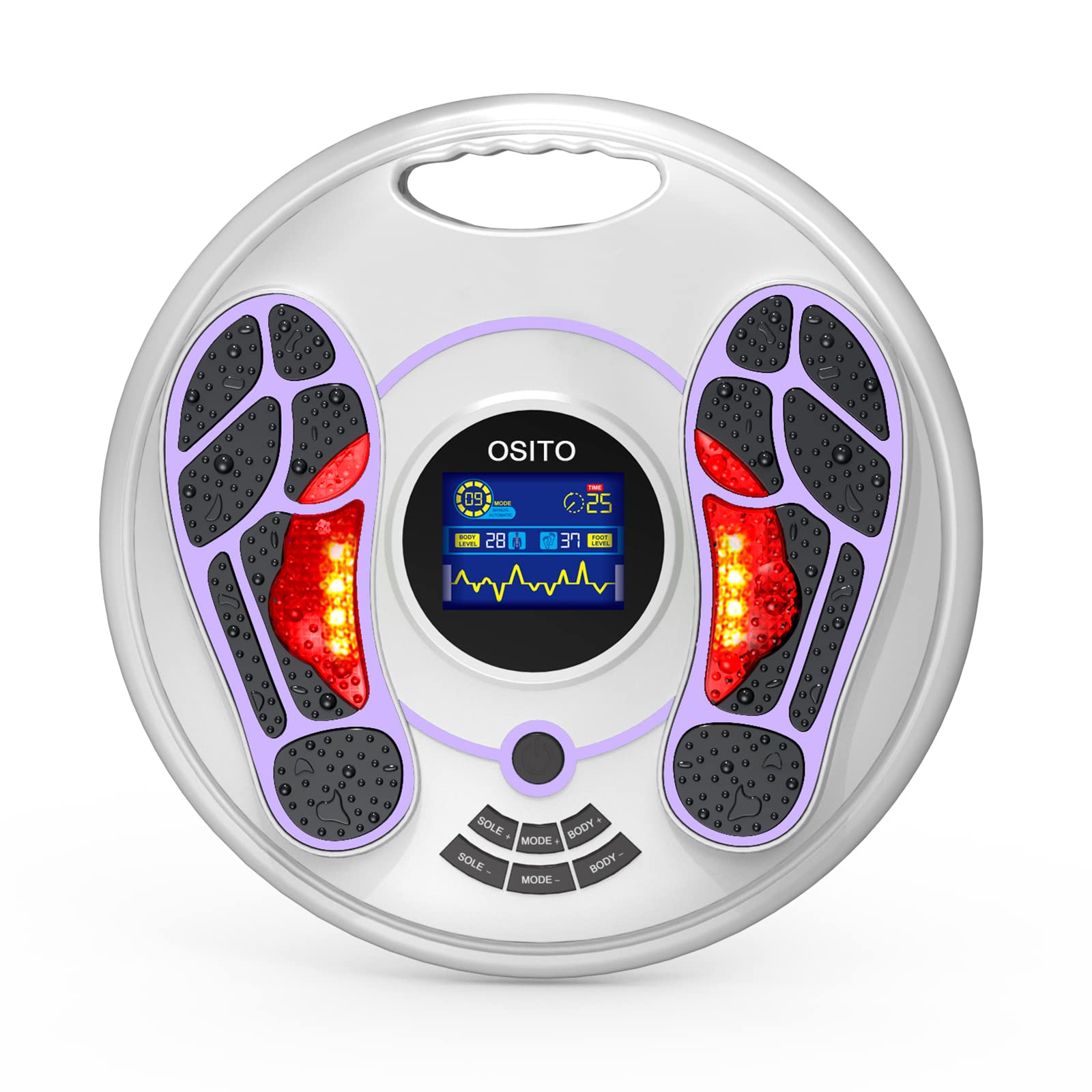 OSITO EMS Foot Massager for Neuropathy & Pain Relief - FSA/HSA Eligible TENS Unit with Electronic Acupuncture - Improves Circulation, Reduces Swelling & Stimulates Muscles in Feet/Ankles - Perfect for Home Relaxation, Diabetic Care & Post-Workout Recovery