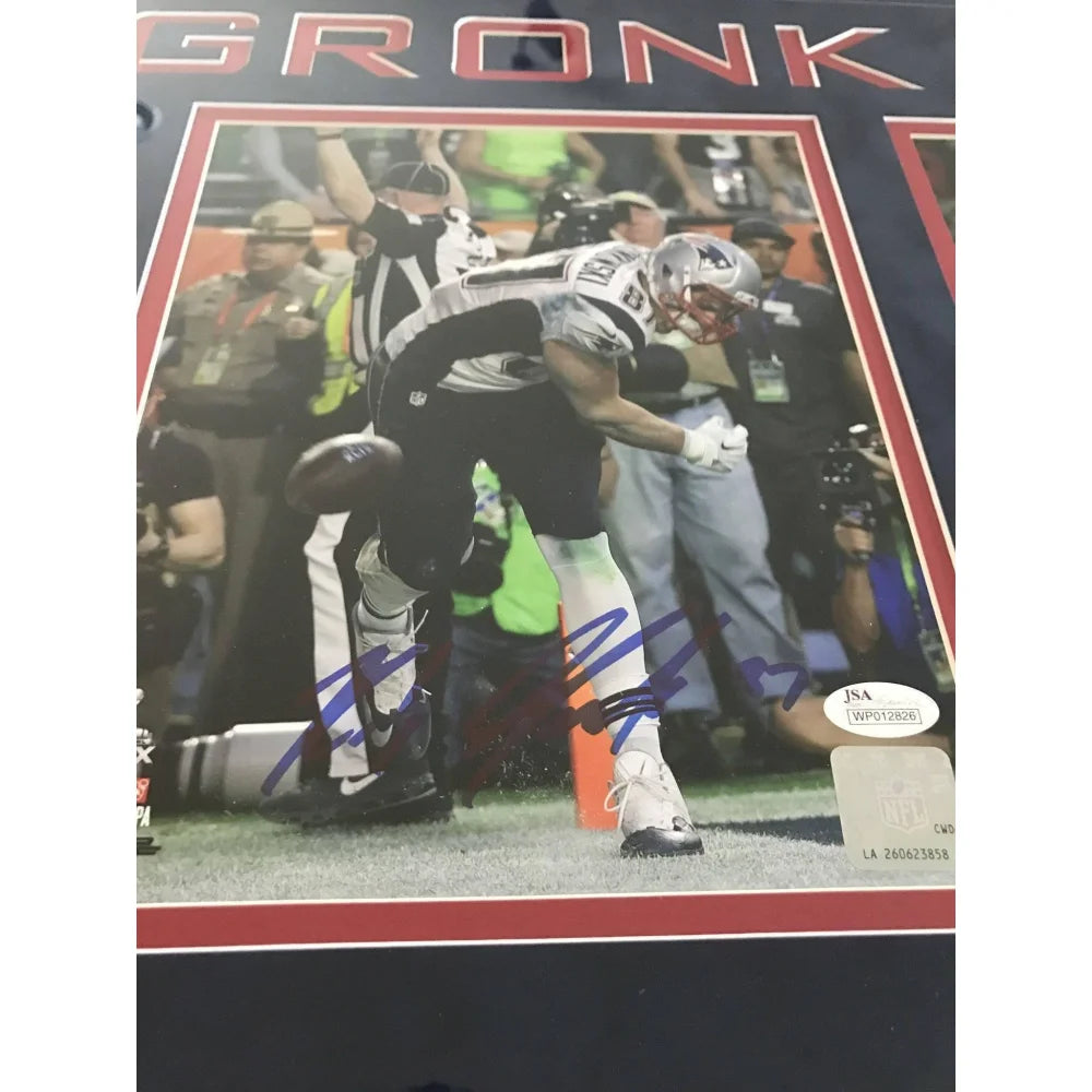 Authentic Rob Gronkowski Signed 8x10 Photo Collage with JSA COA - New England Patriots Autographed Memorabilia - Perfect for Sports Collectors and Patriots Fans Display