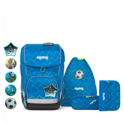 Ergobag SET Cubo 5-Piece School Backpack with LiBearo Design - Perfect for Kindergarten, Elementary Students & Daily School Use
