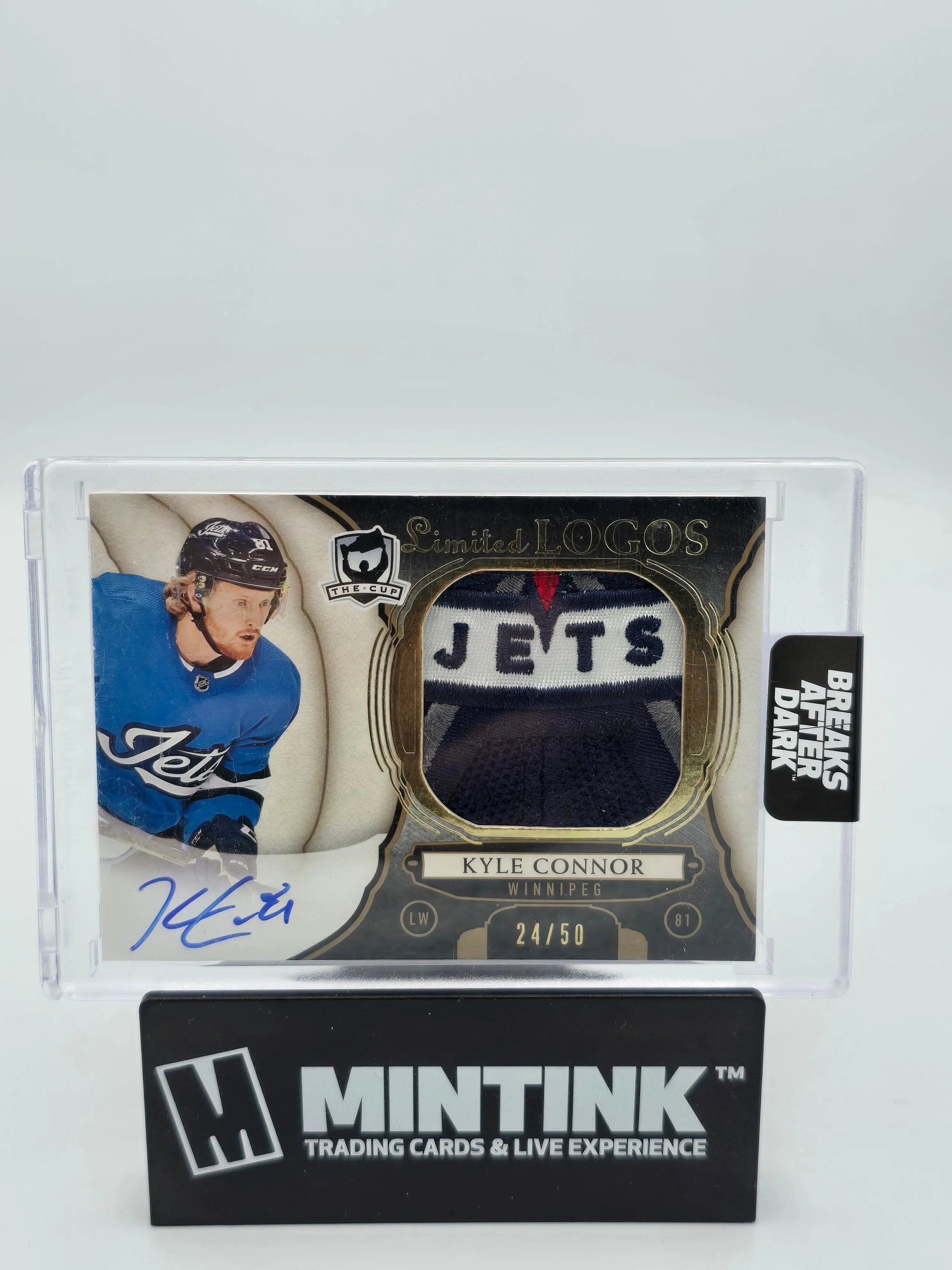 2018-19 Upper Deck The Cup Kyle Connor Gold Foil Limited Logos Autograph Card /50 - Hockey Collectible for NHL Fans and Sports Memorabilia Enthusiasts