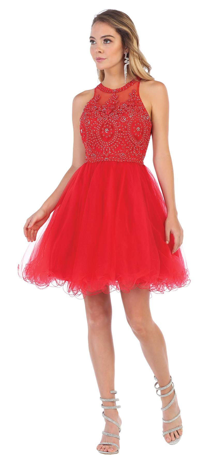 FDS1643 Elegant Semi-Formal Homecoming Dress for Teens - Blush Pink Size 6 | Perfect for Dances, Prom, Parties & Special Occasions