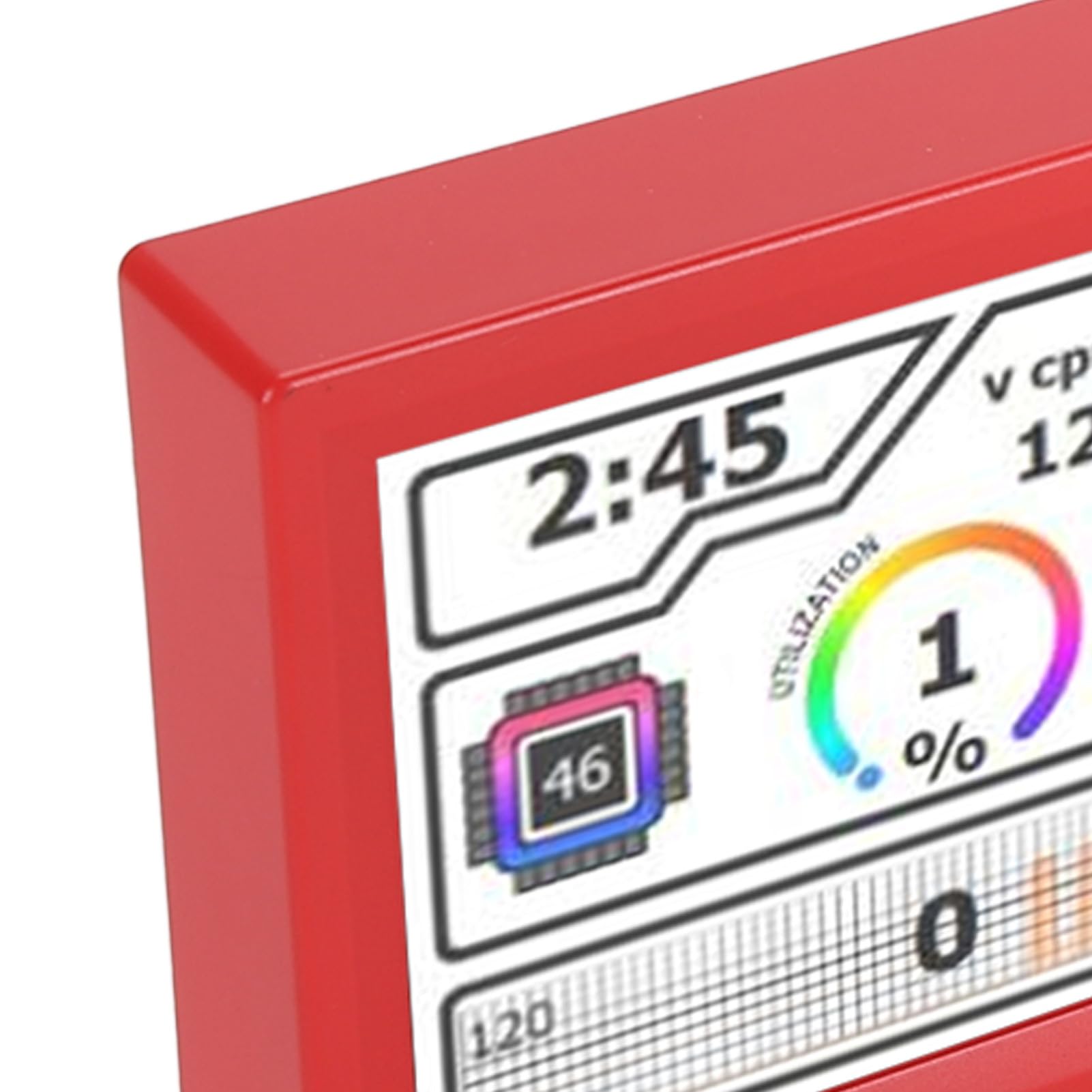 8.8 Inch Fockety PC Temperature Monitor - Mini Touchscreen Secondary Display with Dynamic Themes & One-Touch Operation, Computer Case Sensor Panel for Gaming PC, Workstation & Home Office (Red)