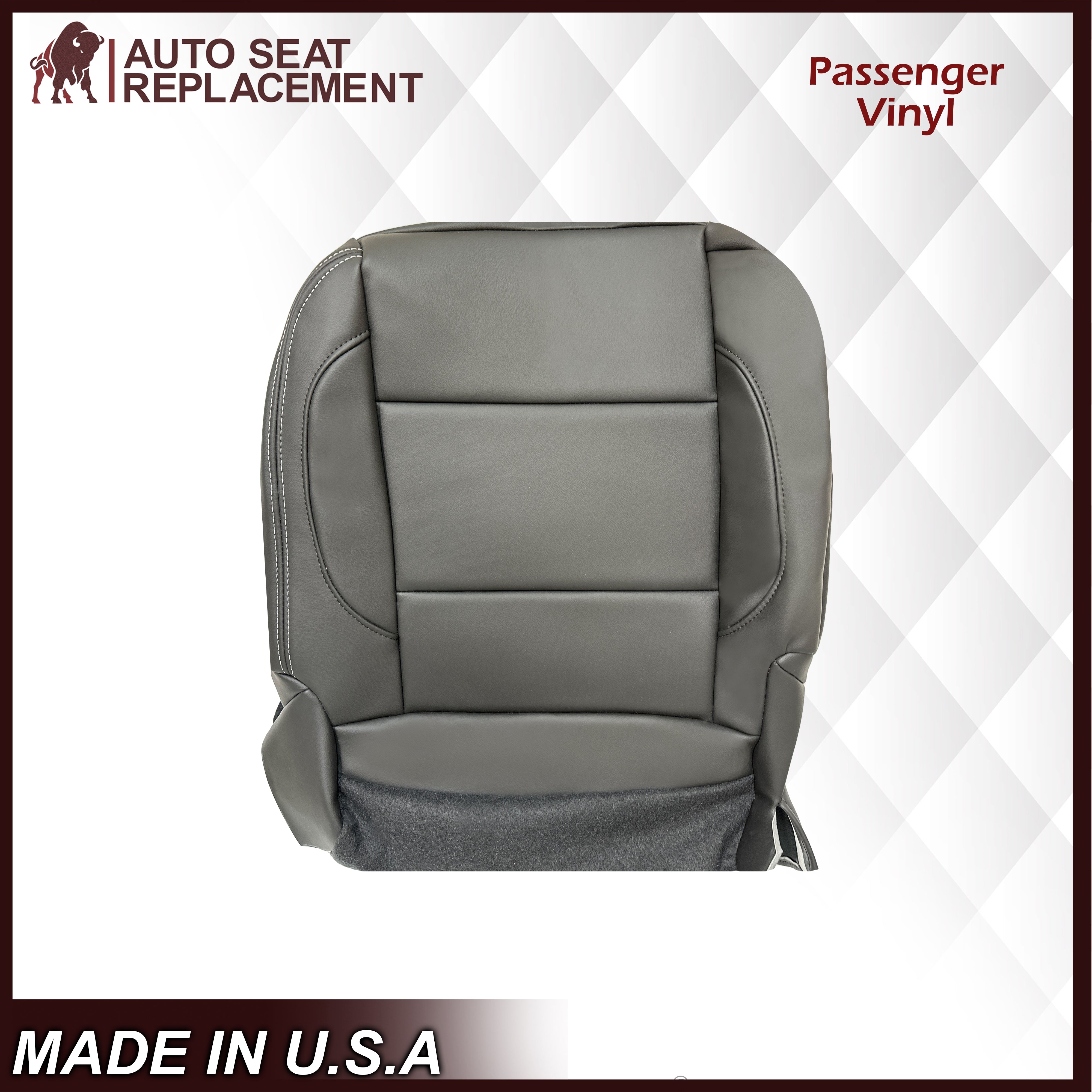 2014-2018 GMC Sierra Denali Second Row Solid Passenger 40 Bottom Seat Cover - Genuine Leather or Vinyl, Jet Black - Perfect for Car Interior Upgrade & Protection