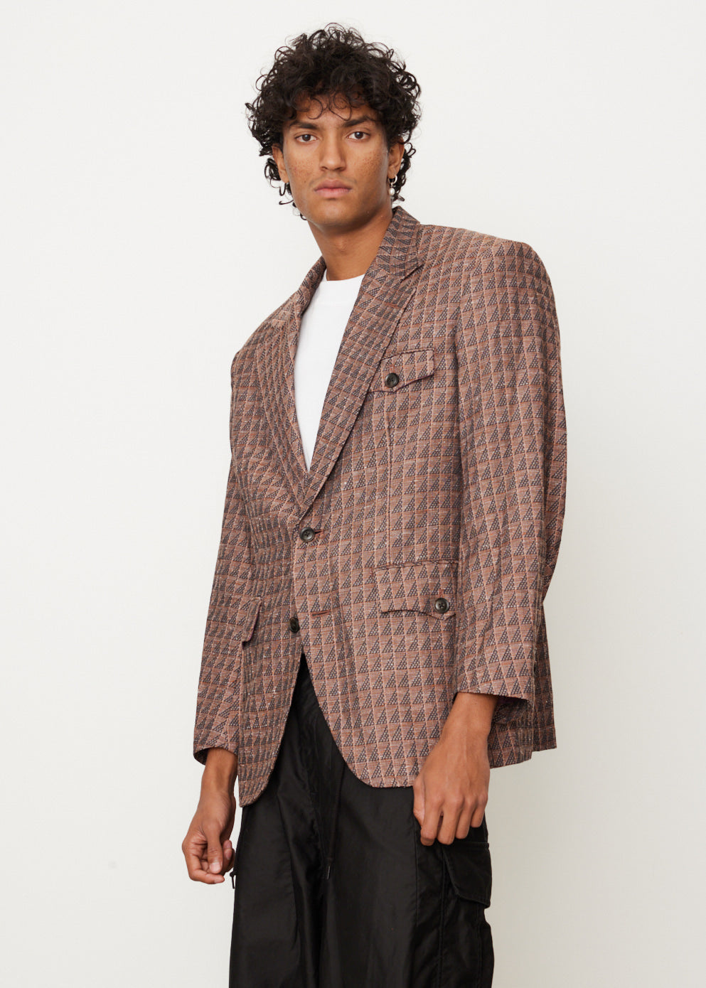 2B Jacket C/PE Geometric Jacquard - Stylish Waterproof Windbreaker for Outdoor Activities & Urban Fashion