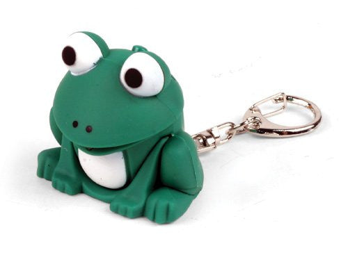 Kikkerland LED Frog Keychain Light - Cute Glowing Keyring for Night Visibility, Gifts & Outdoor Adventures