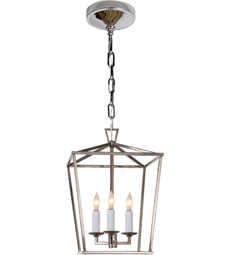 Visual Comfort Darlana Lantern 1 - Modern LED Hanging Pendant Light for Dining Room, Kitchen Island & Entryway - Elegant Indoor Ceiling Fixture with Clear Glass Shade