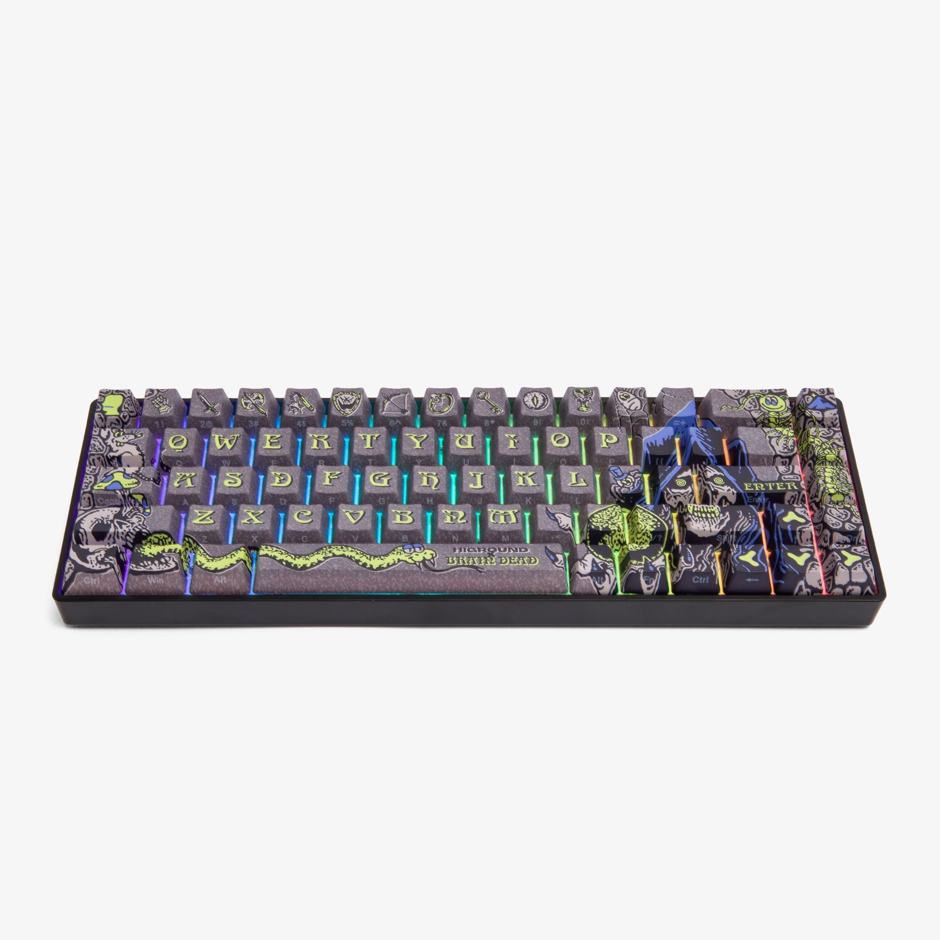 Brain Dead x HG Basecamp 65% Mechanical Gaming Keyboard - Compact Wired USB-C RGB Backlit for PC/Mac - Perfect for Esports, Typing & Office Work