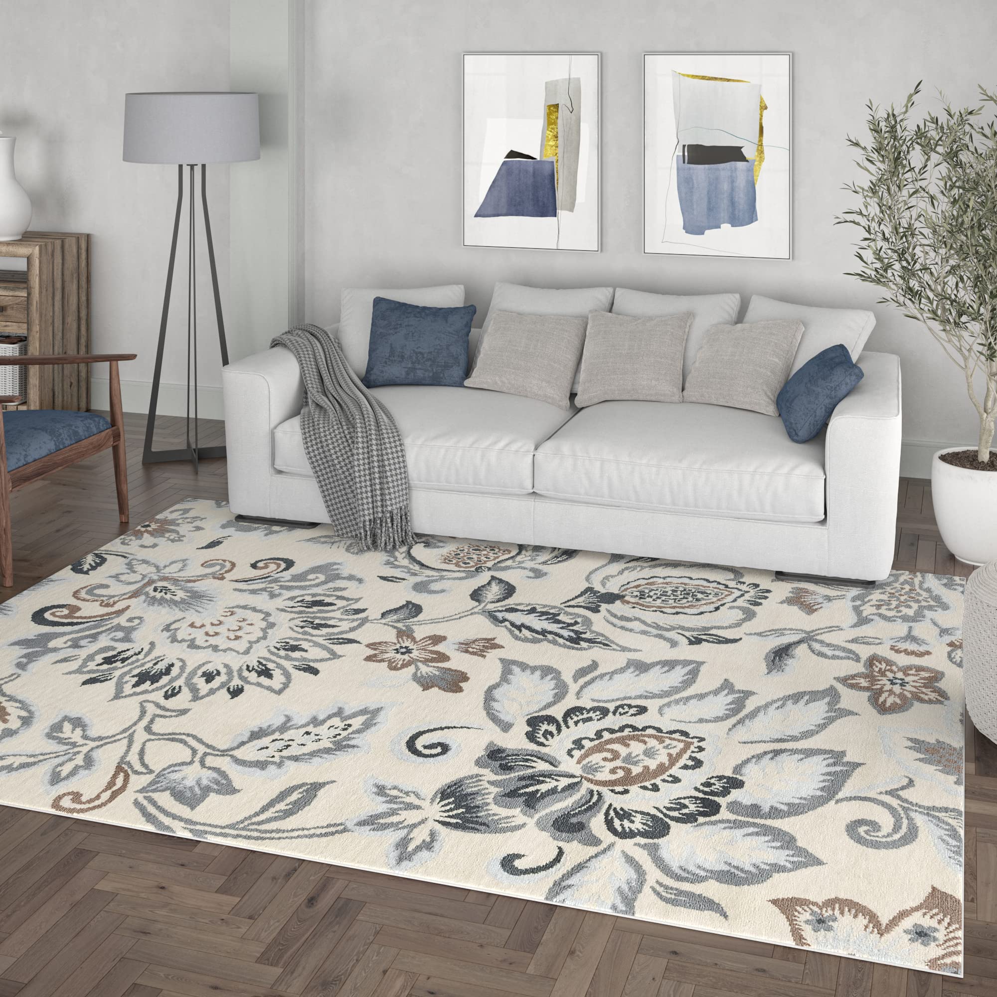 Stella Cream Large 8x10 Indoor Area Rug - Soft Contemporary Carpet for Living Room, Bedroom, Dining Room, Kitchen & Entryway - Perfect for Home Decor, Modern Spaces & Cozy Comfort