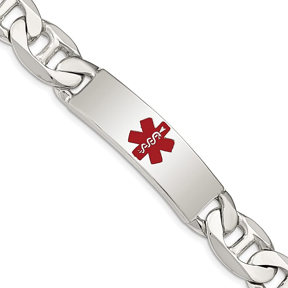 925 Sterling Silver Medical Alert Nautical Anchor Bracelet - 7.5 Inch Ship Wheel Link Chain Jewelry for Women - Perfect Gift for Mariners, Sailors & Beach Lovers (Ideal for Nautical Weddings, Boat Parties & Ocean-Themed Events)