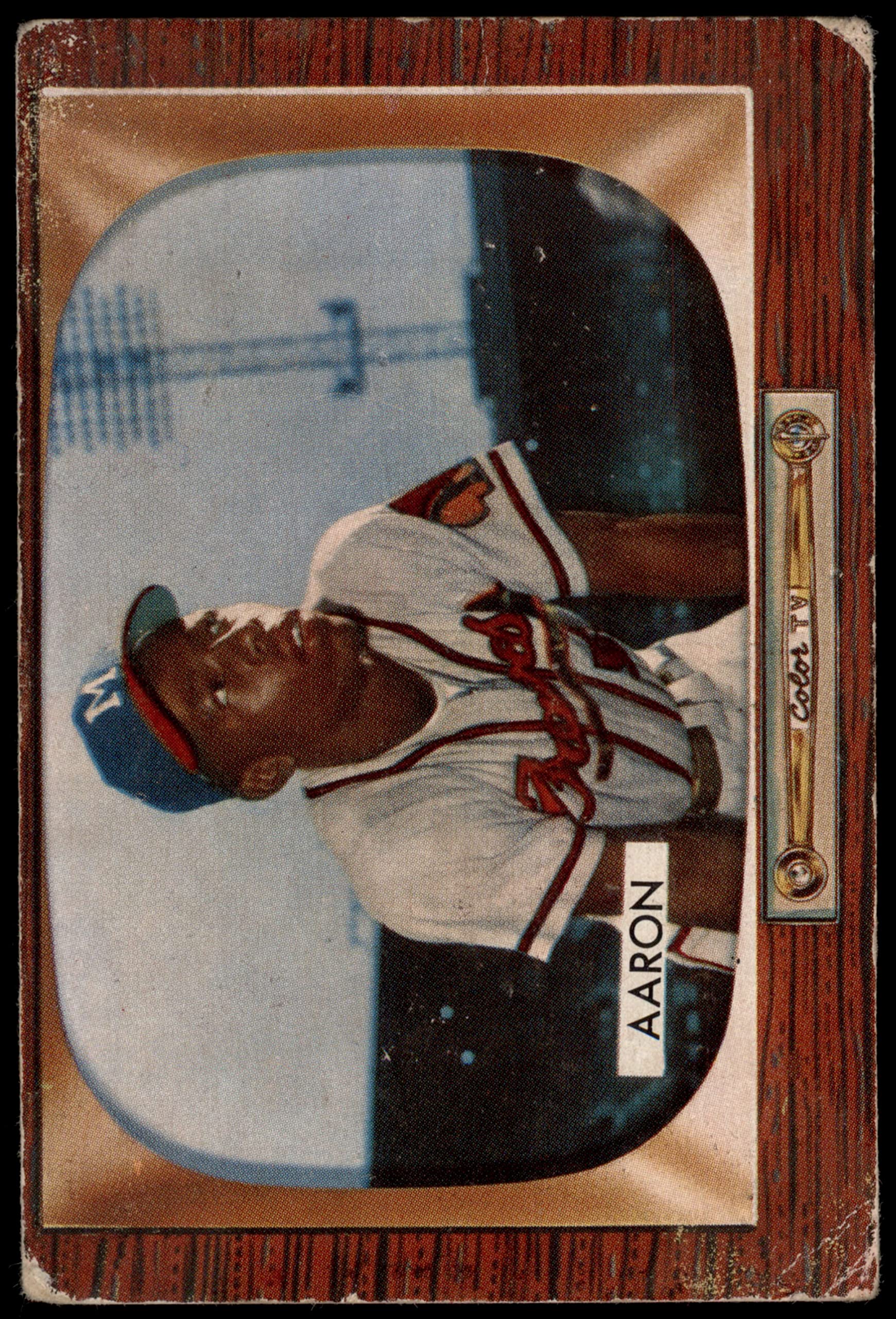 1955 Bowman #179 Hank Aaron Milwaukee Braves Baseball Card - Vintage Collectible for Sports Memorabilia & Baseball Fans - Perfect for Display, Trading, and Investment