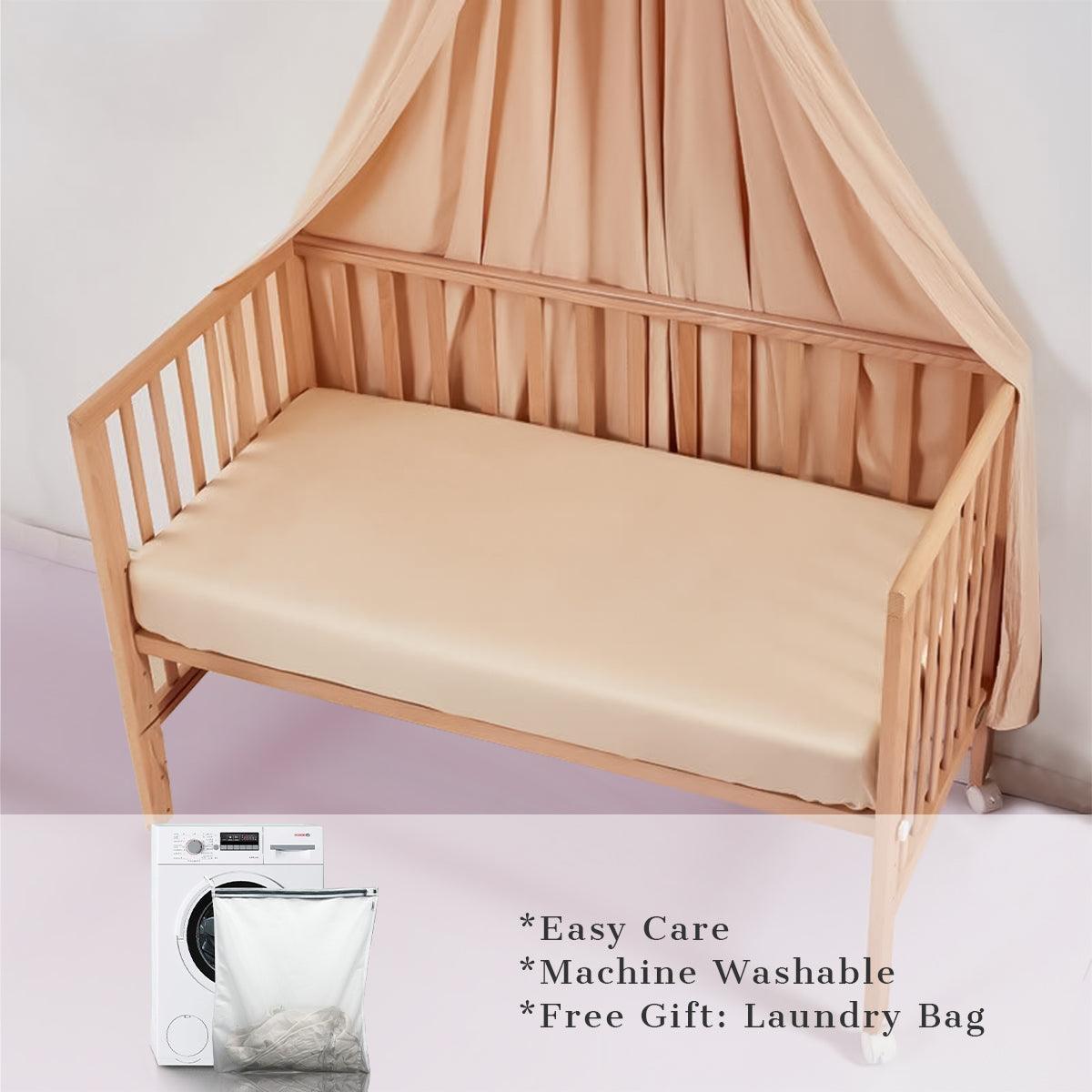 23mm 6A+ 100% Mulberry Silk Fitted Crib Sheet for Toddlers | Ultra Soft Baby Bedding with Free Laundry Bag | Perfect for Nursery, Daycare & Travel