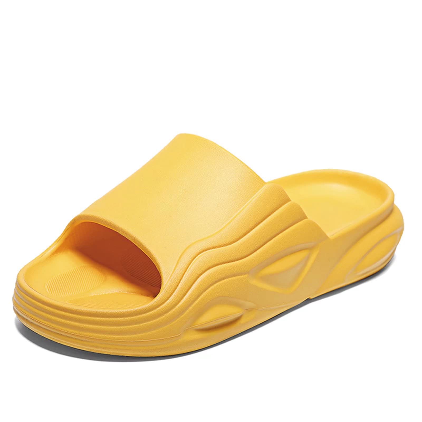 NineCiFun Men's Comfortable Slip-On Slide Sandals - Breathable Indoor & Outdoor House Slippers for Summer - Non-Slip Bathroom Shower Sandals - Perfect for Pool, Beach, and Lounging at Home