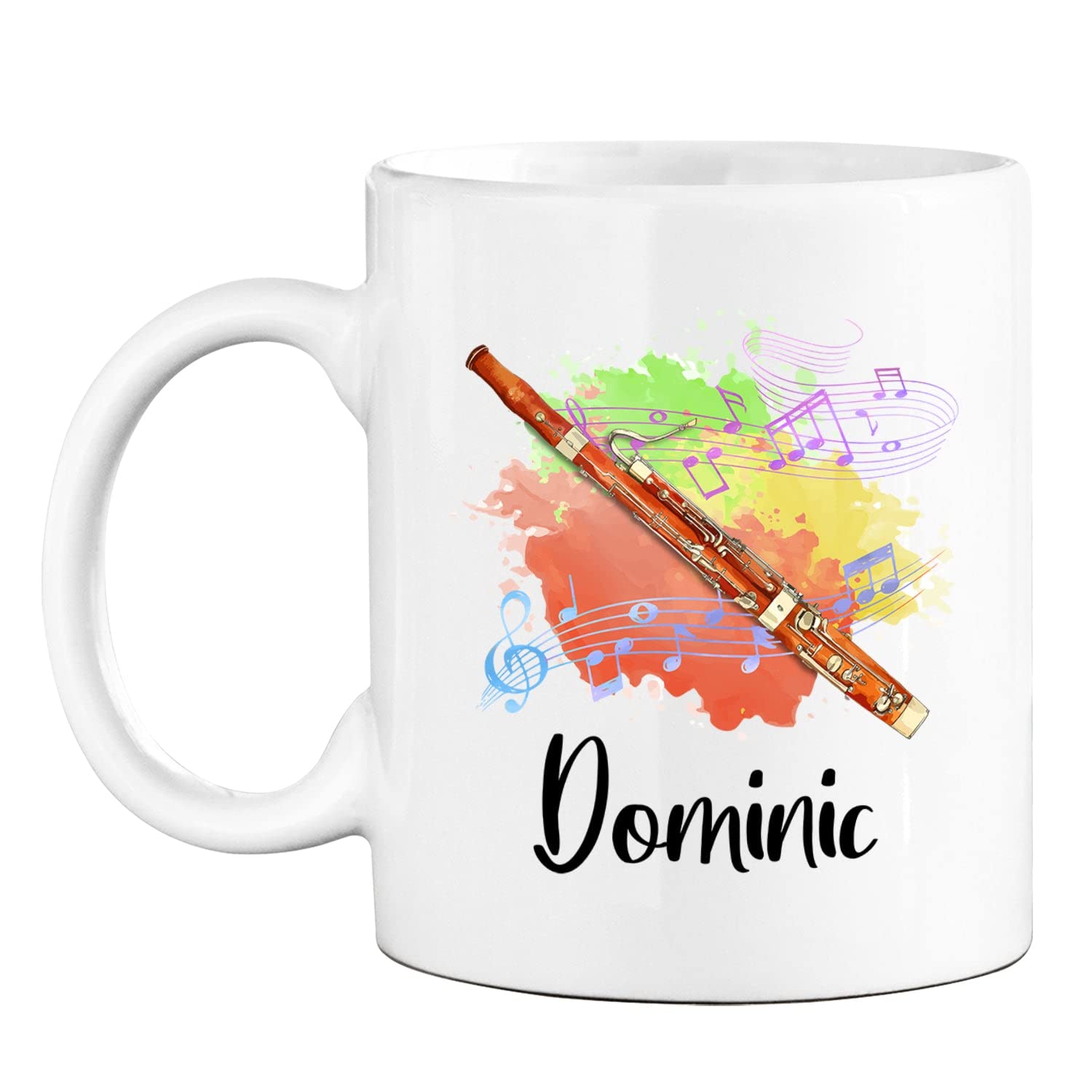 Personalized Bassoon Coffee Mug 11oz & 15oz - Custom Name Bassoon Player Travel Mug - Unique Gift for Bassoonists (Men & Women) - Perfect for Music Lovers, Office Use & Travel