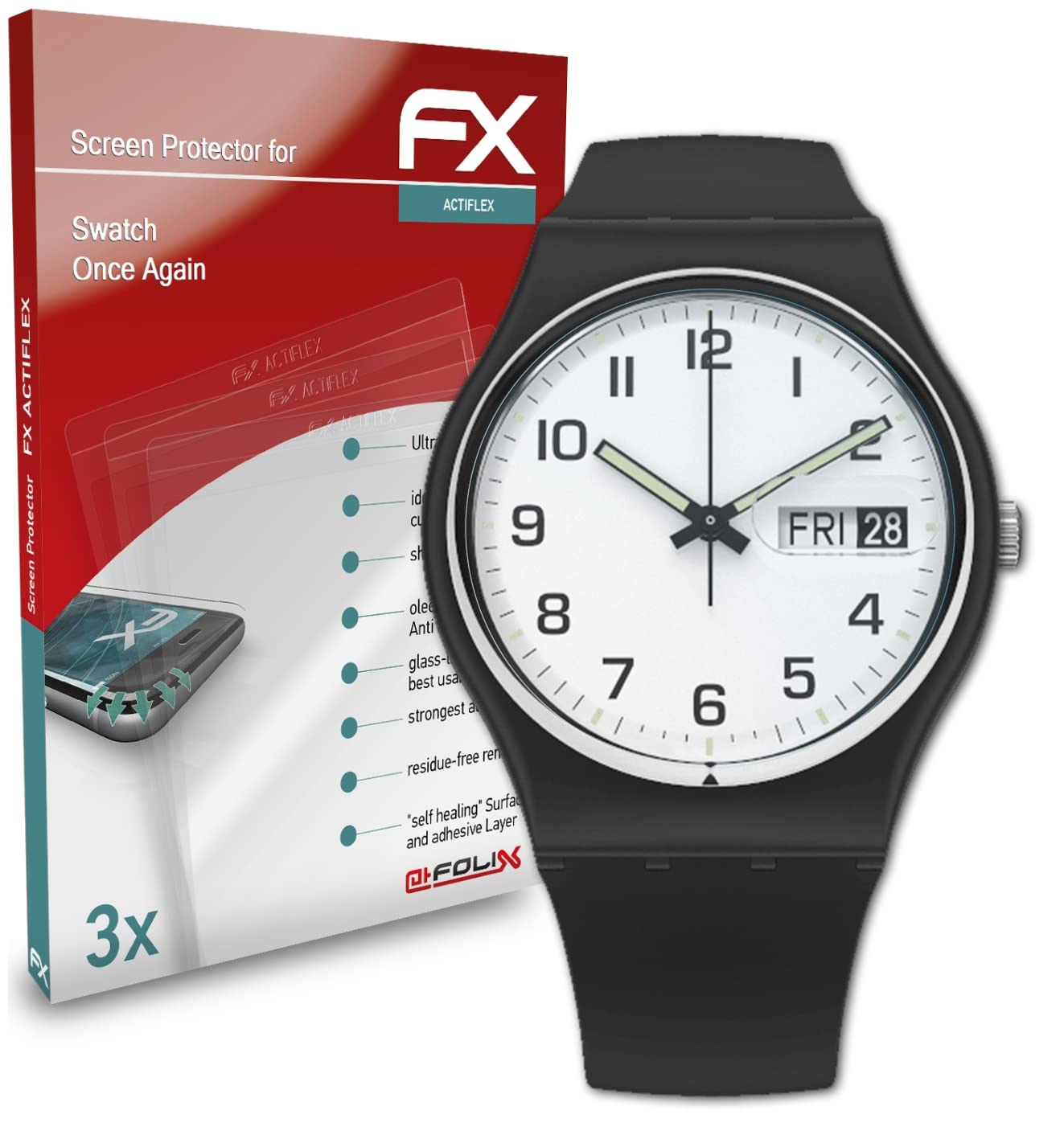 Ultra Clear Flexible Screen Protector for Swatch Once Again - 3 Pack HD Anti-Scratch Film | Perfect for Smartwatches, Fitness Trackers & Outdoor Activities