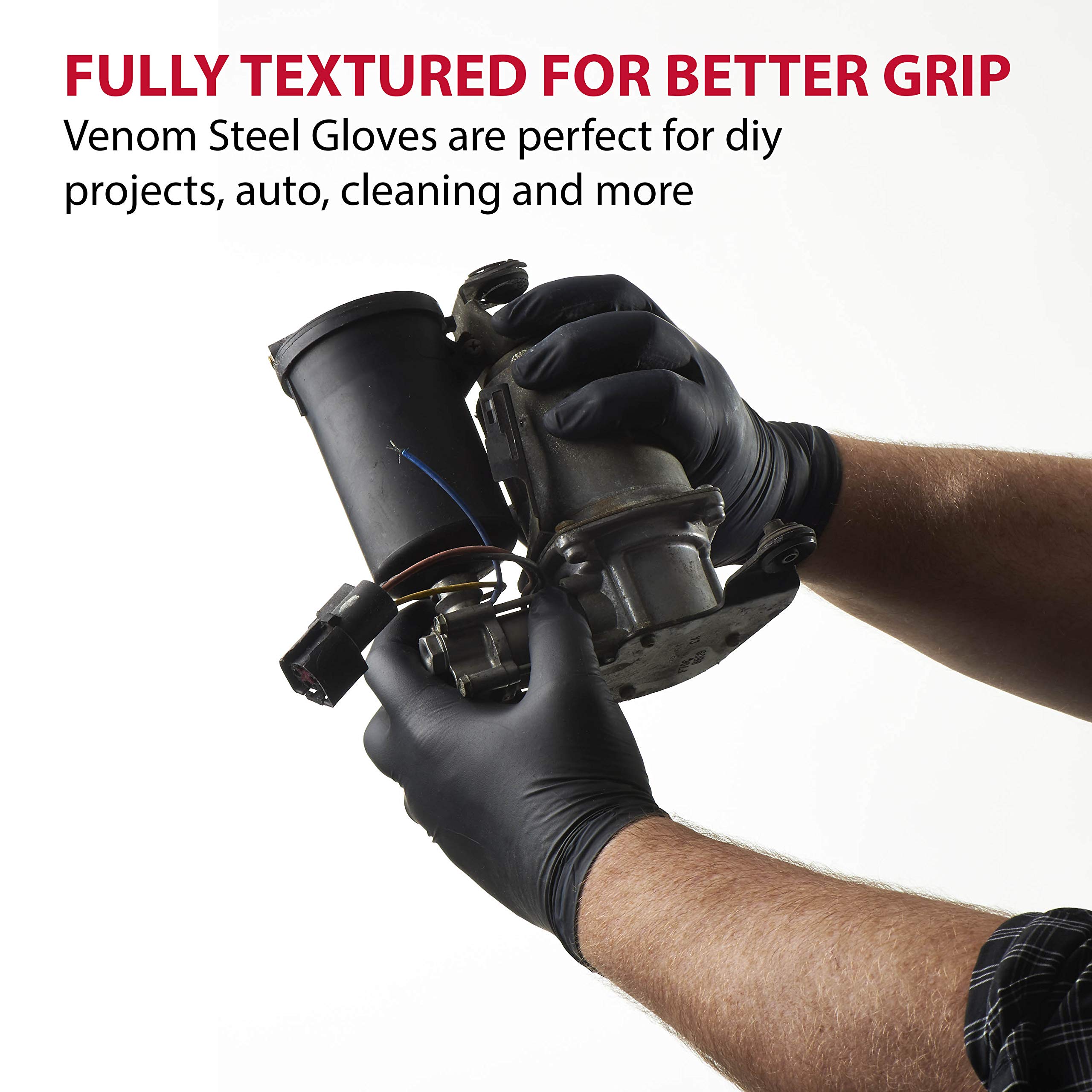 Venom Steel VEN6544 Heavy Duty Nitrile Gloves - Latex Free, Rip Resistant, 6 Mil Thick Disposable Gloves (Pack of 500, X-Large) - Ideal for Medical, Cleaning, Food Handling & Industrial Use