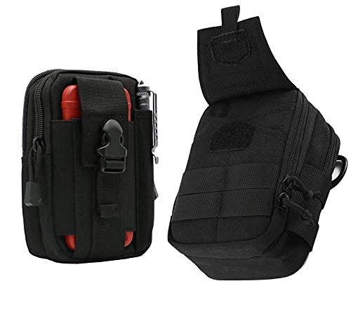 Tactical MOLLE Pouch - Black Belt & Backpack Accessories for Outdoor, Hiking, Camping & Survival Gear Organization